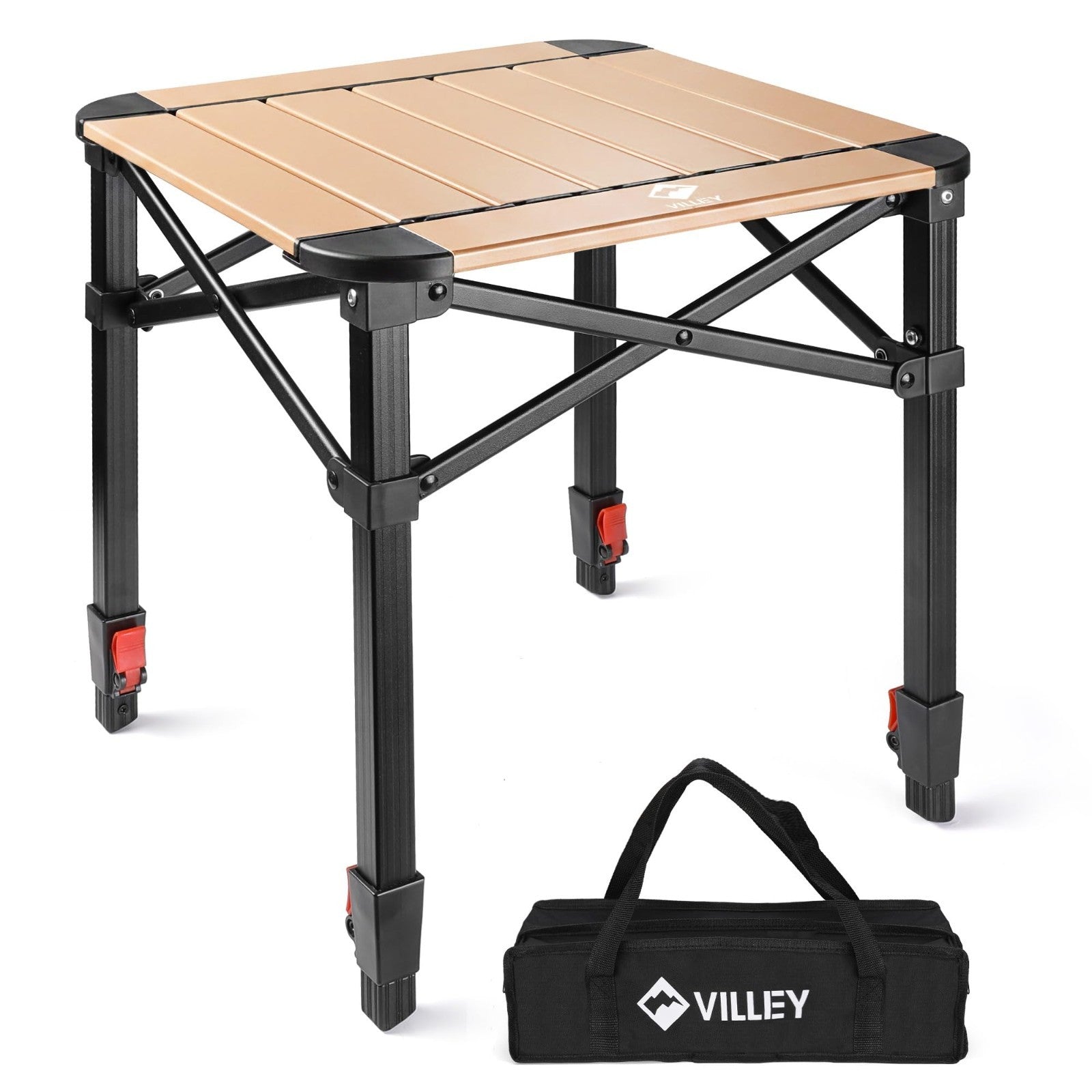 Lightweight Adjustable Folding Camping Table with Carry Bag - Perfect for Outdoo0