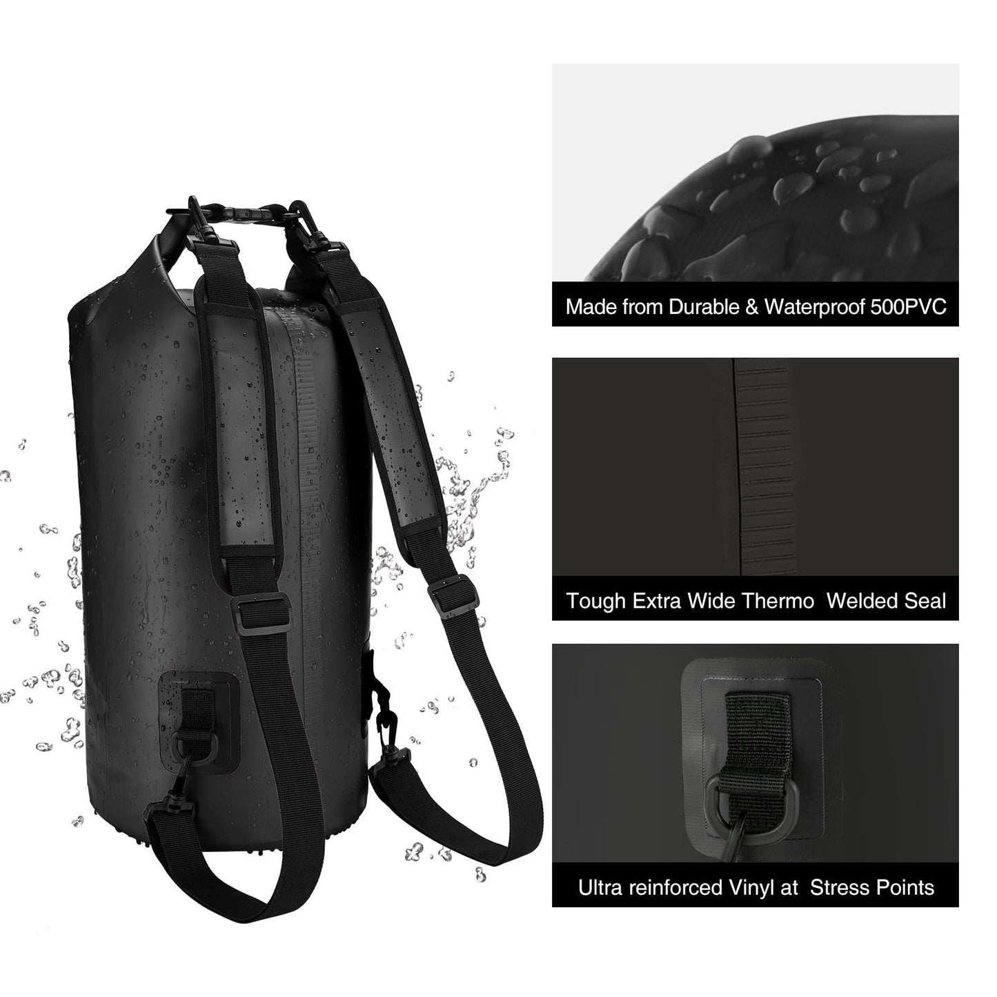 Waterproof Floating Dry Bag Backpack 10L/20L/30L/40L + Phone Case for Kayaking,4