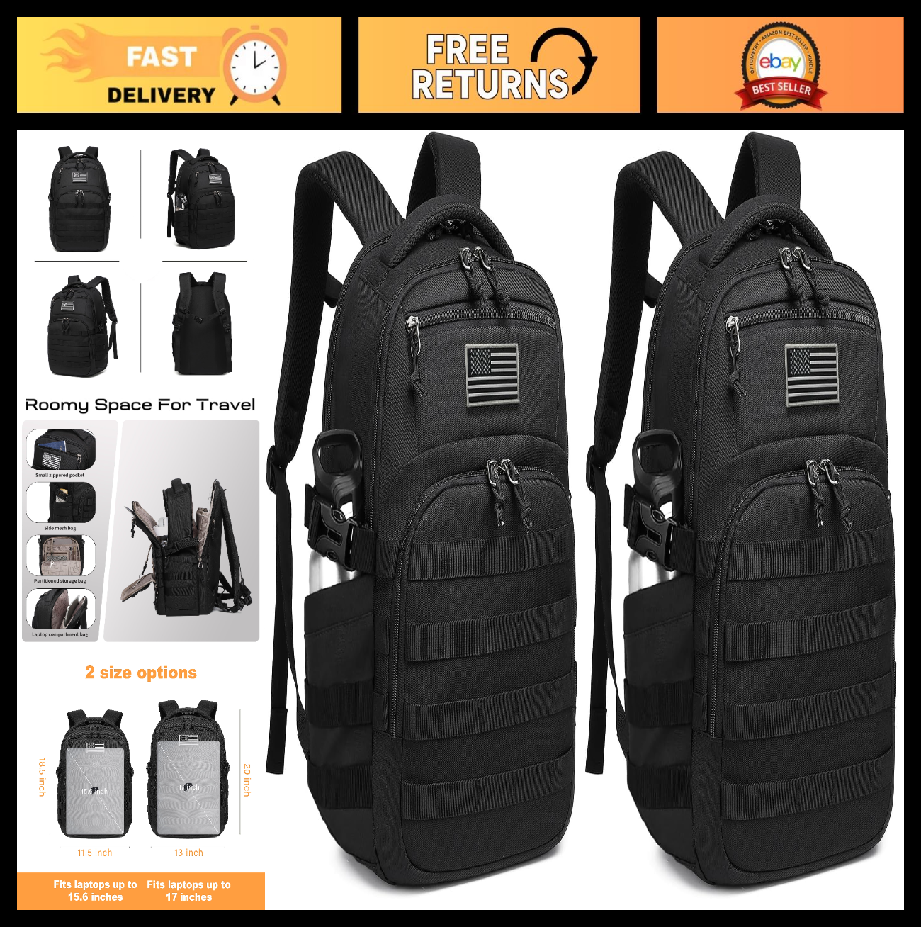Tactical Military Backpack for Men   Small Black Assault Bag, Outdoor Gear0