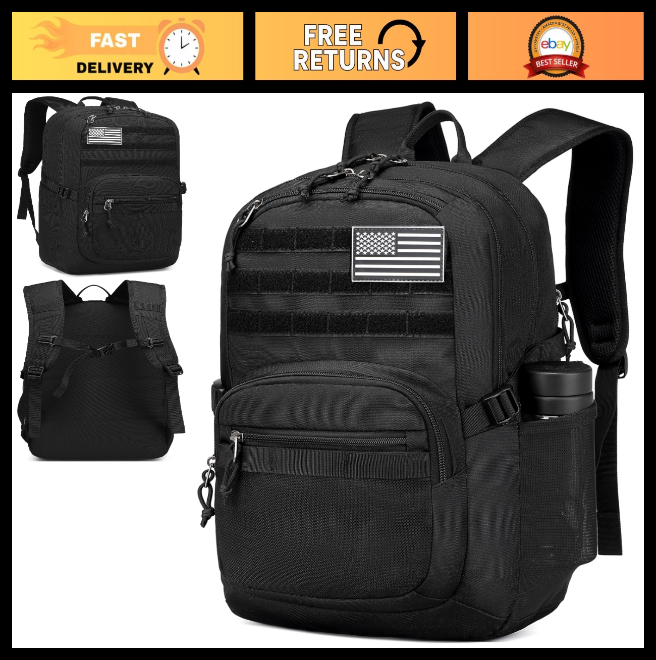 Tactical Military Backpack 40L Assault Pack with Molle System for Outdoor Use0