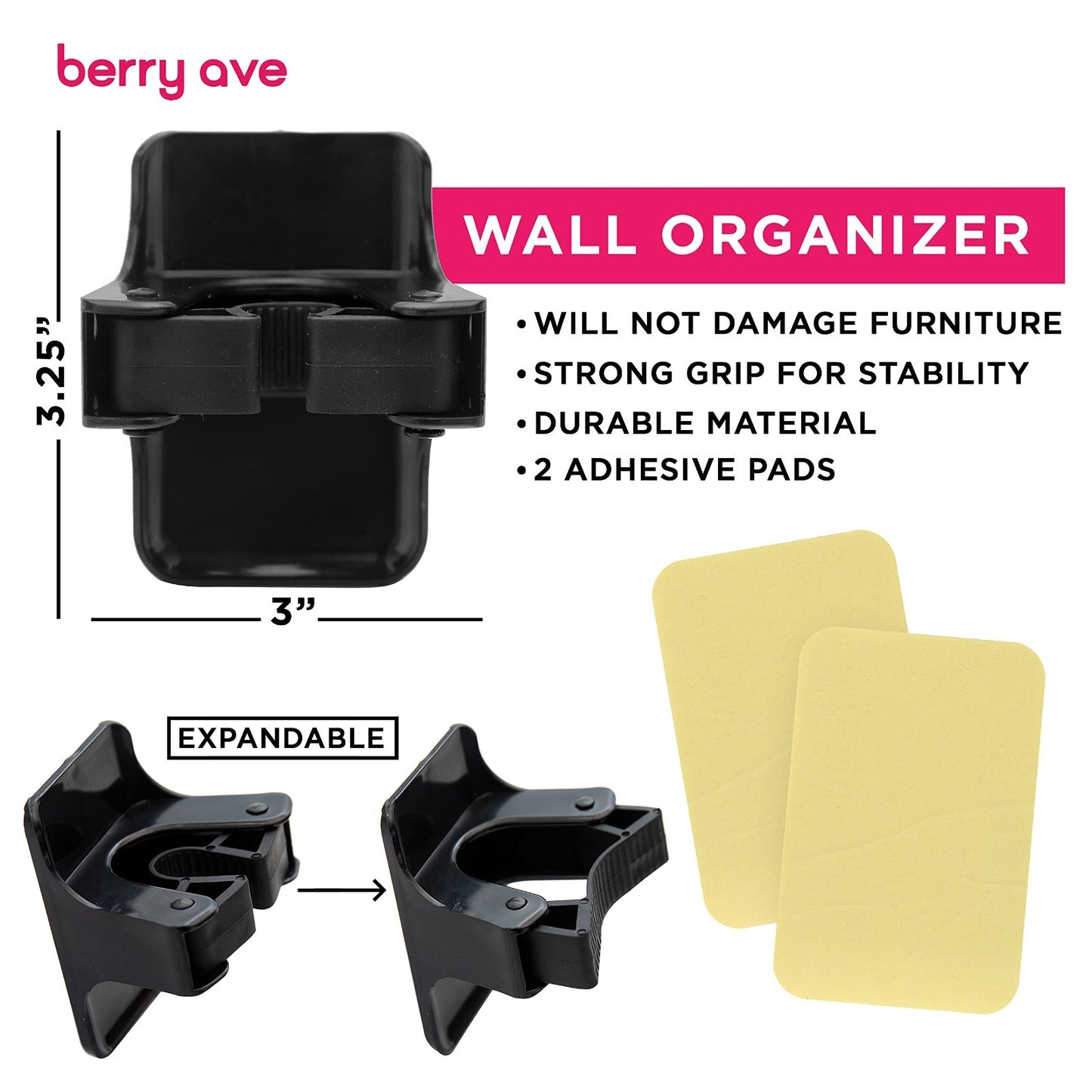 5 Slot Broom Holder & Mop Gripper - Wall Mount Tool Organizer, No-Drill, Anti-Sl4