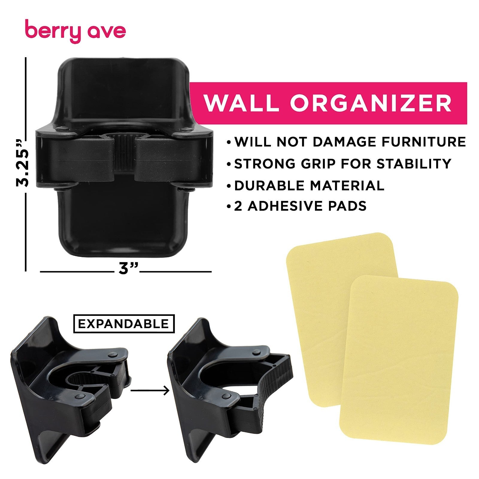 5 Slot Broom Holder & Mop Gripper - Wall Mount Tool Organizer, No-Drill, Anti-Sl4