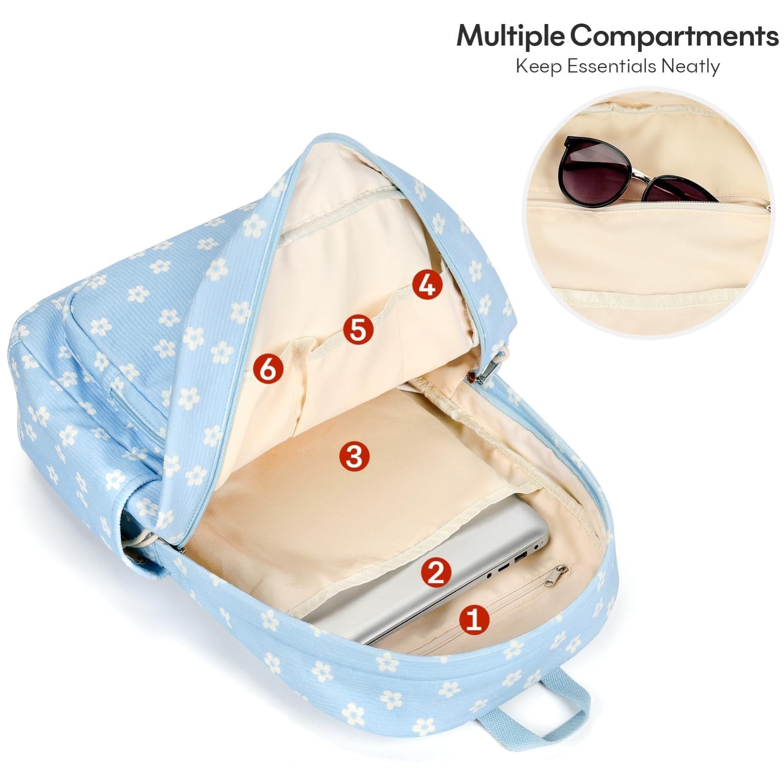 Stylish Preppy Corduroy Kids Backpack   Cute School Bookbag for Girls3