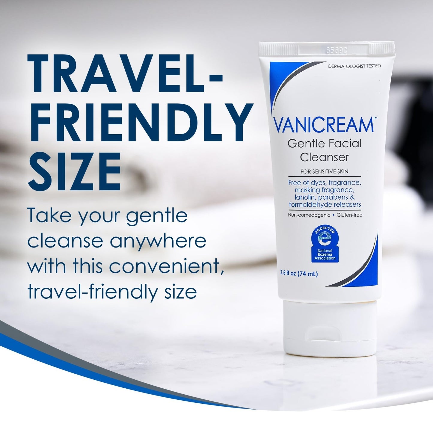 Gentle Facial Cleanser for Sensitive Skin, 2.5 Fl Oz, Non-Comedogenic, pH-Balanc4