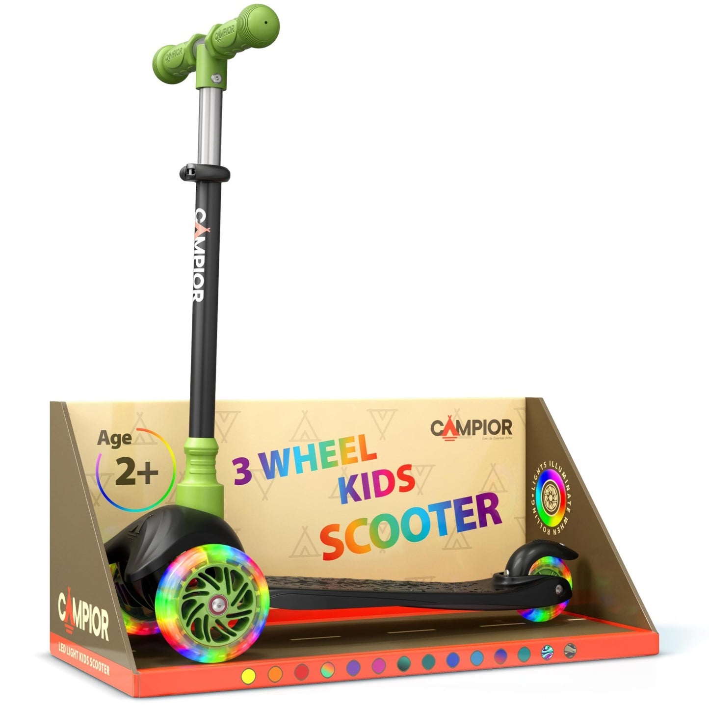 Mini 3-Wheel Scooter for Kids - Lean-to-Steer, LED Light-Up Wheels, Adjustable H1