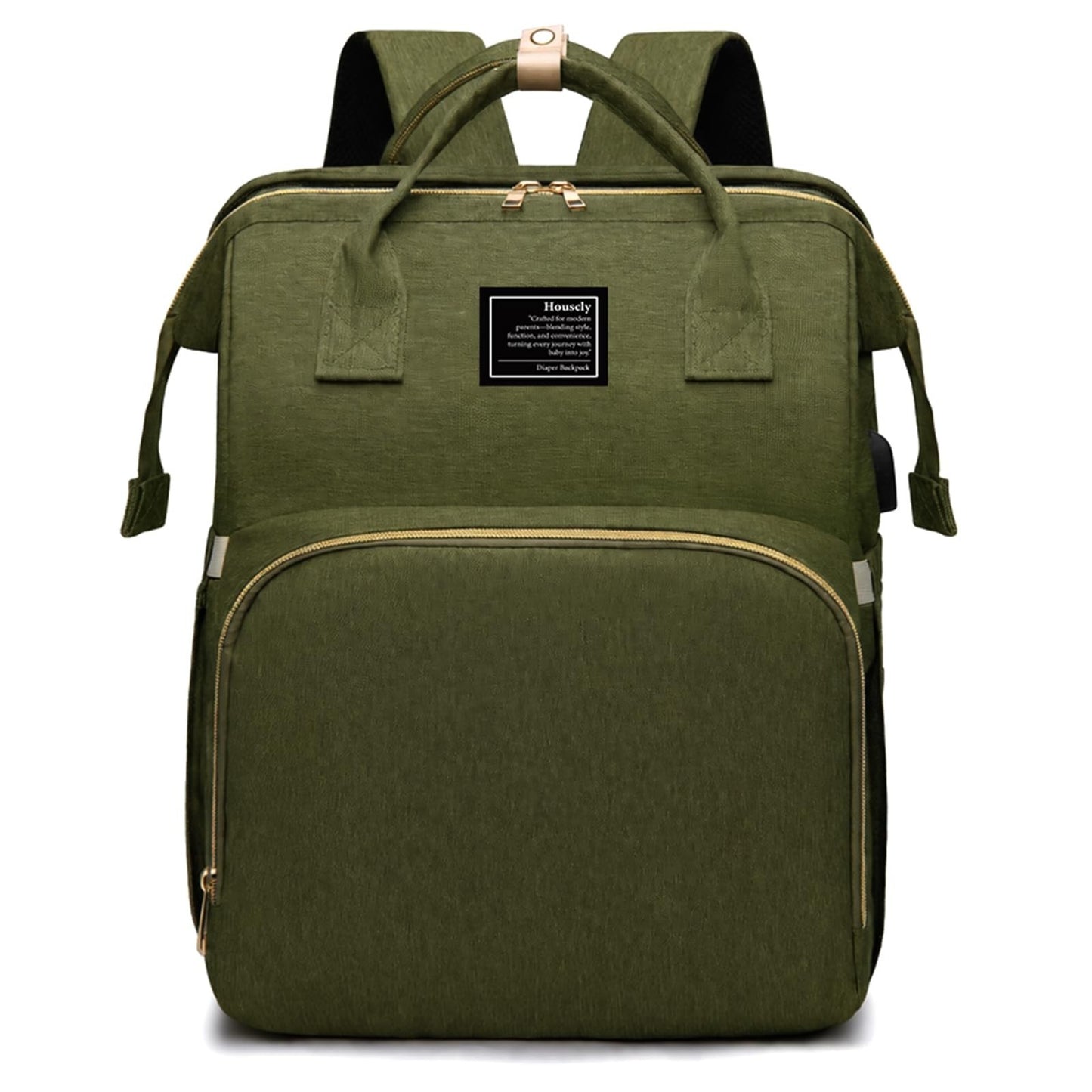 Large Capacity Diaper Bag Backpack with Changing Station, 25L, Waterproof & Styl1
