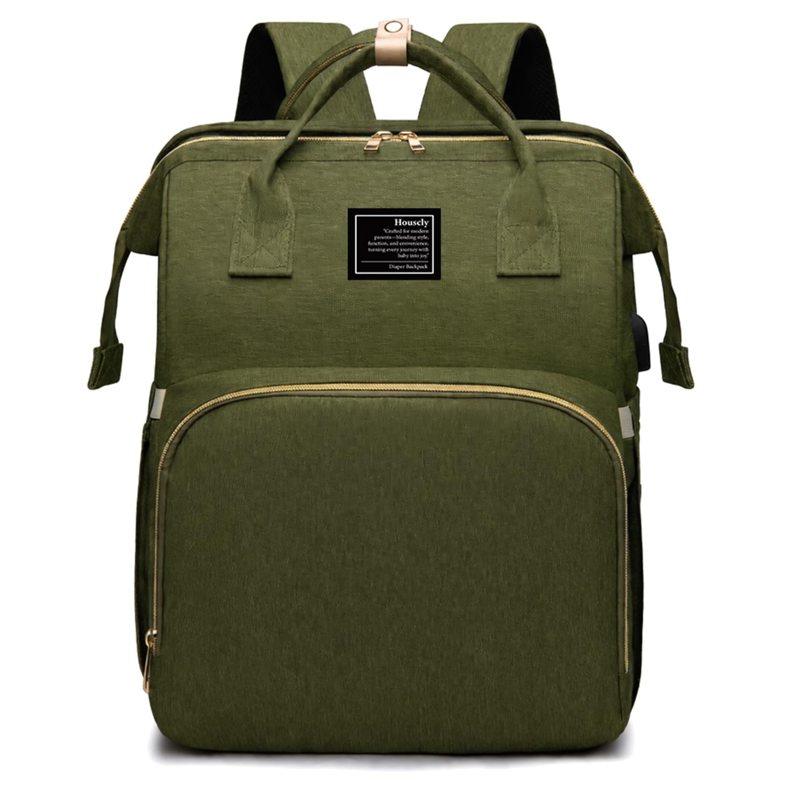 Large Capacity Diaper Bag Backpack with Changing Station, 25L, Waterproof & Styl1
