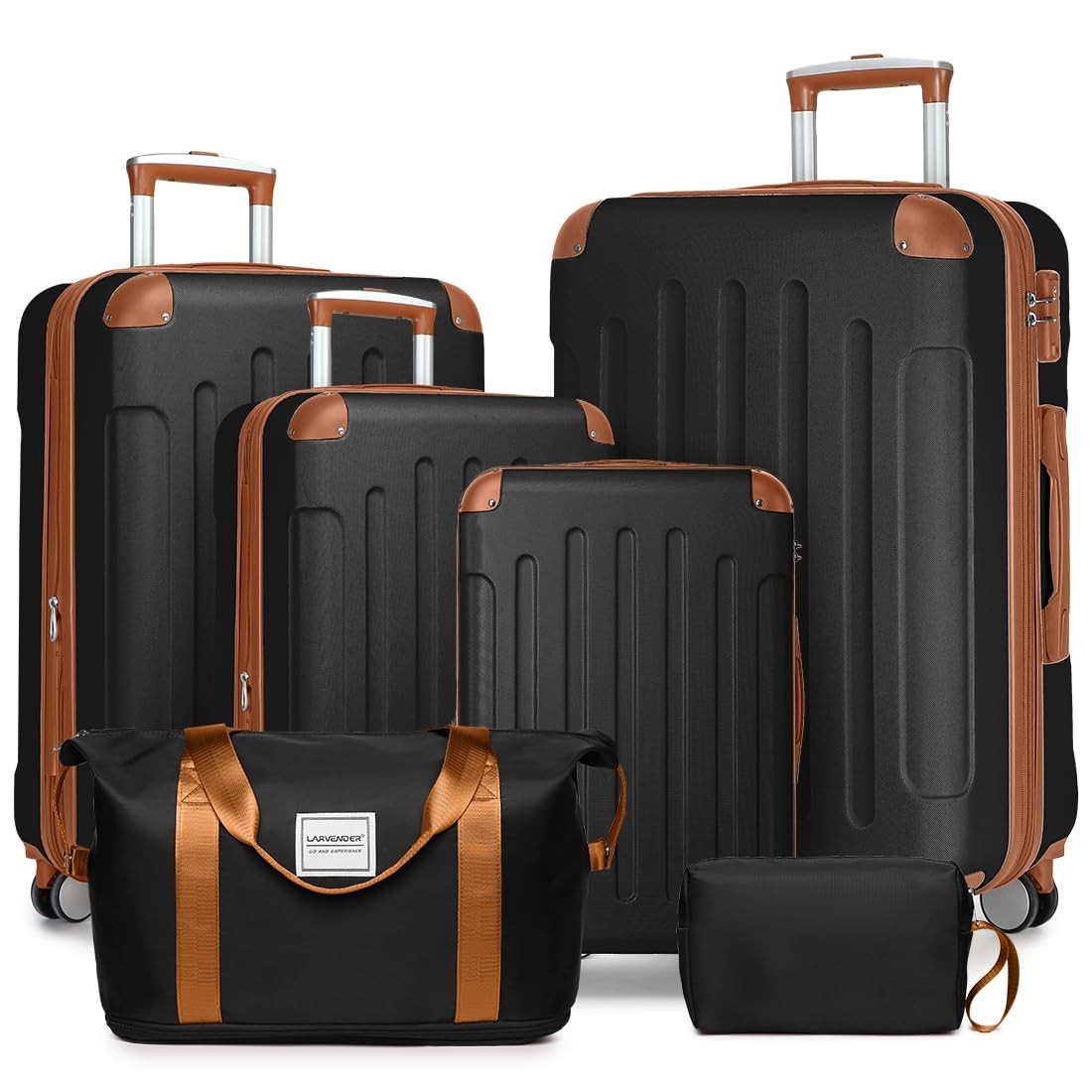 Expandable 6-Piece Luggage Set with 360° Spinner Wheels, TSA Lock, Lightweight A1