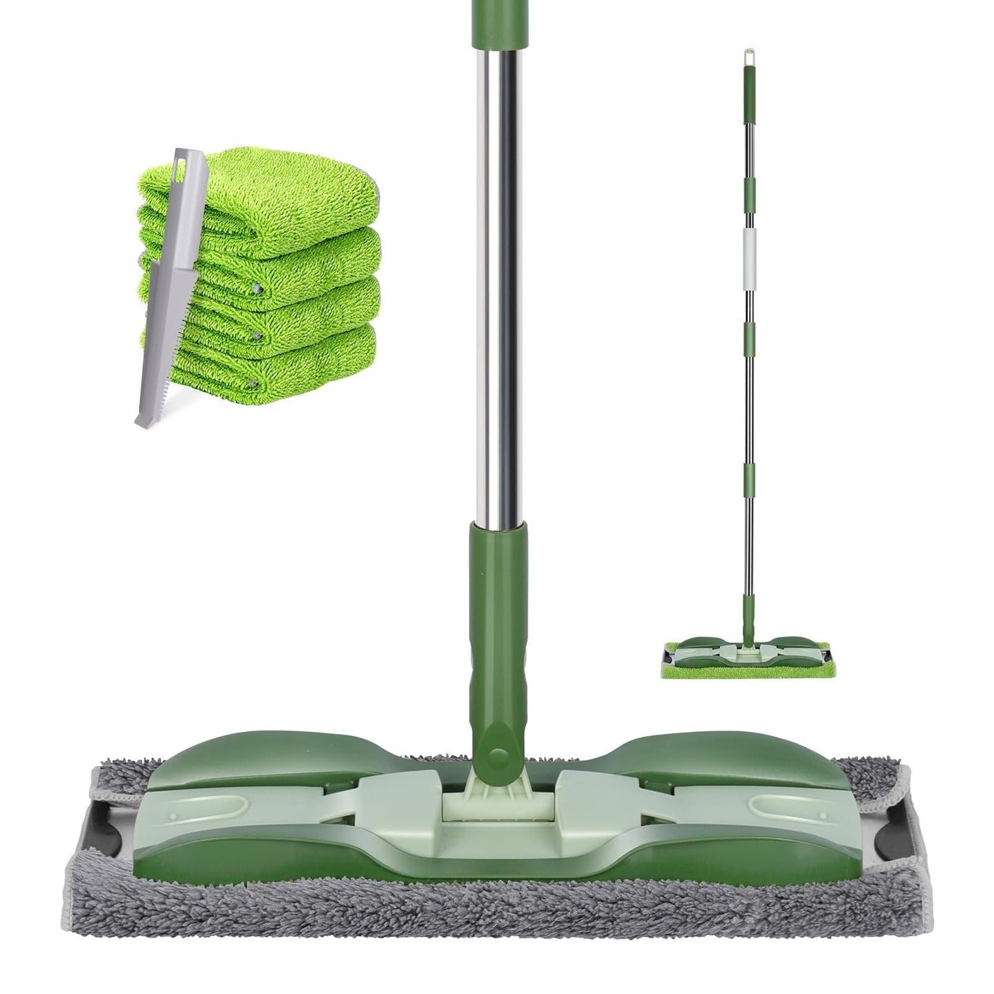 Professional Microfiber Floor Mops - 4 Washable Pads, 59" Stainless Steel Handle1