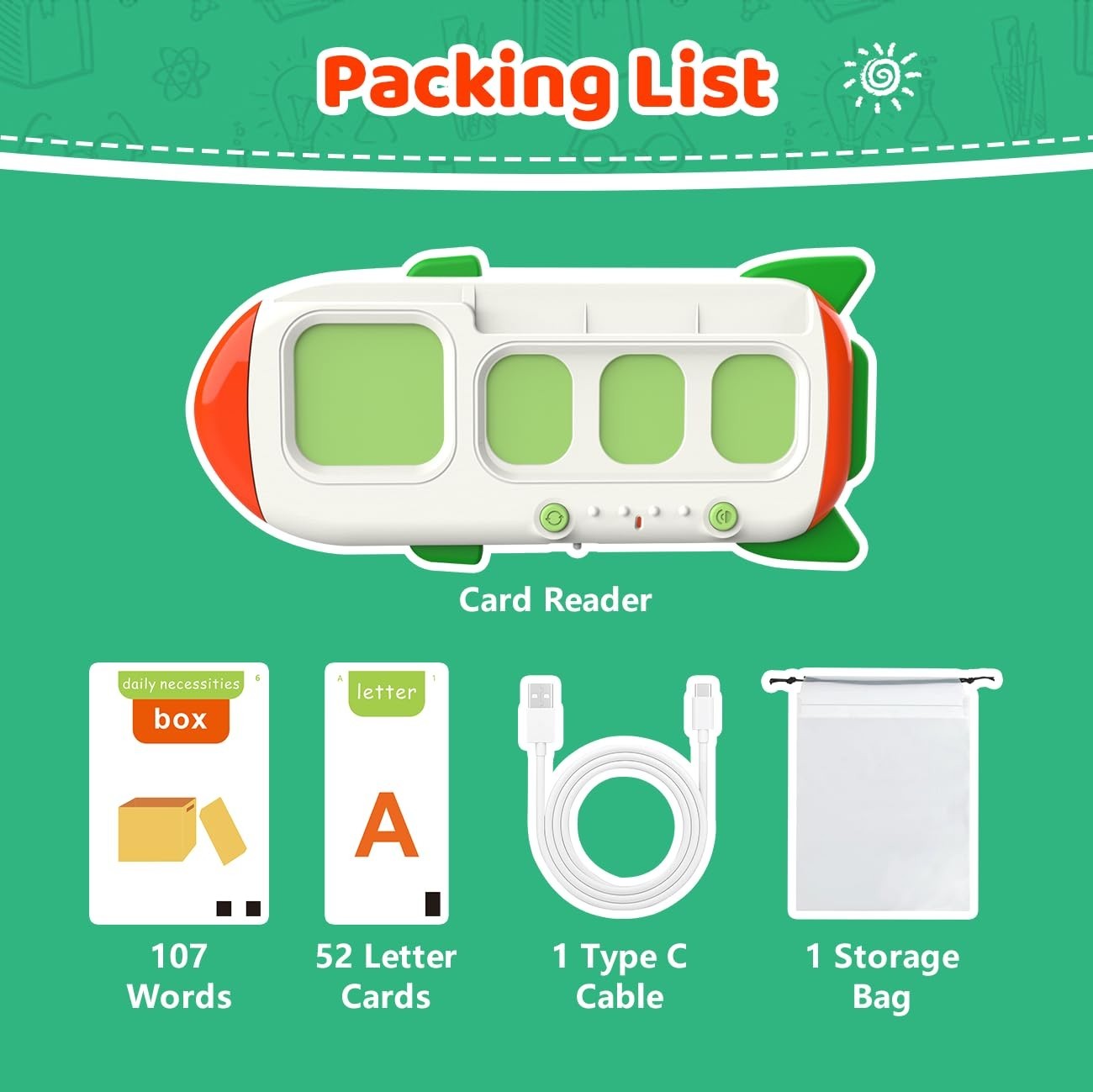 Interactive Talking Flash Cards - CVC Spelling Games, ABC Letter Matching Toy fo5