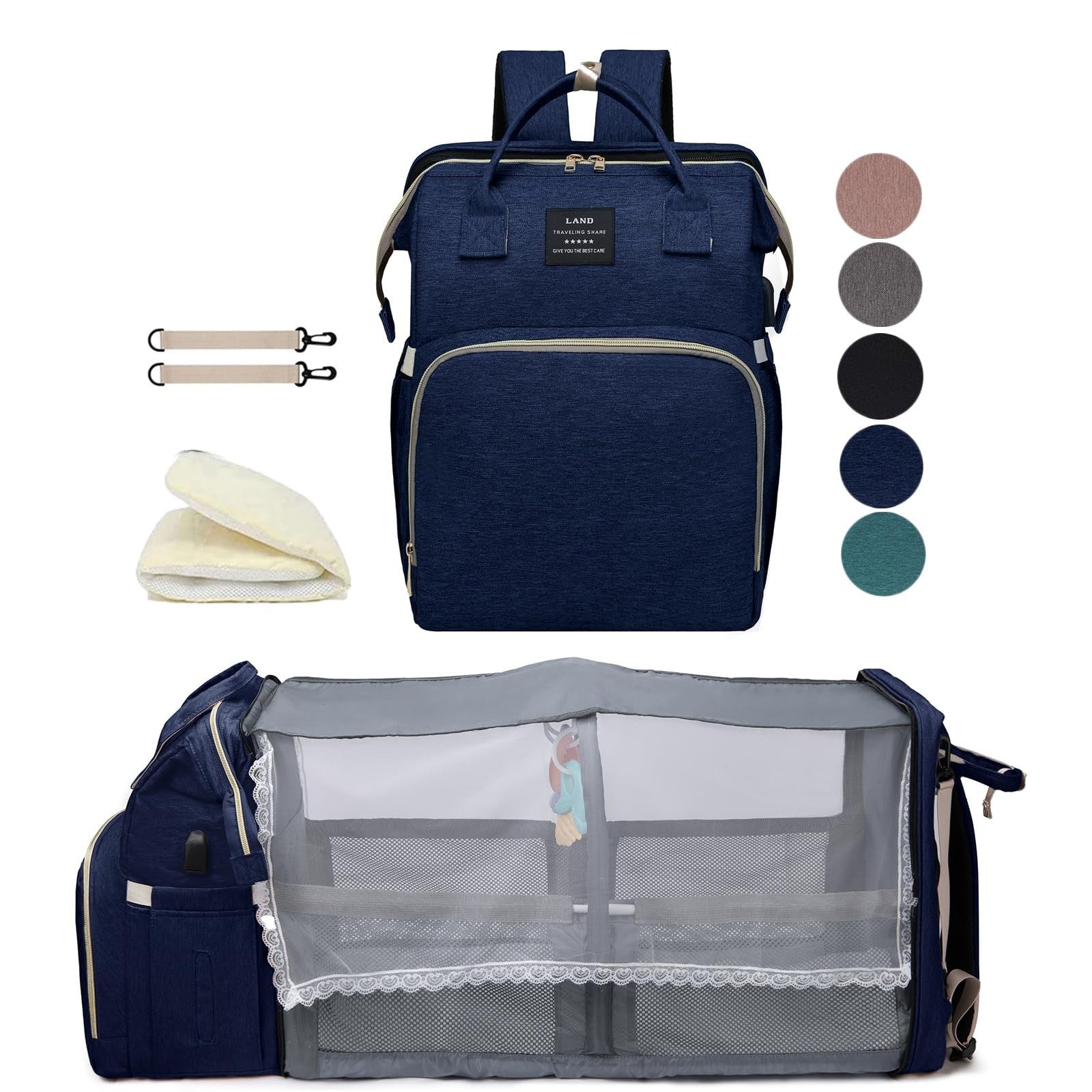Large Capacity Diaper Bag Backpack with Changing Station, 25L, Travel Essential1