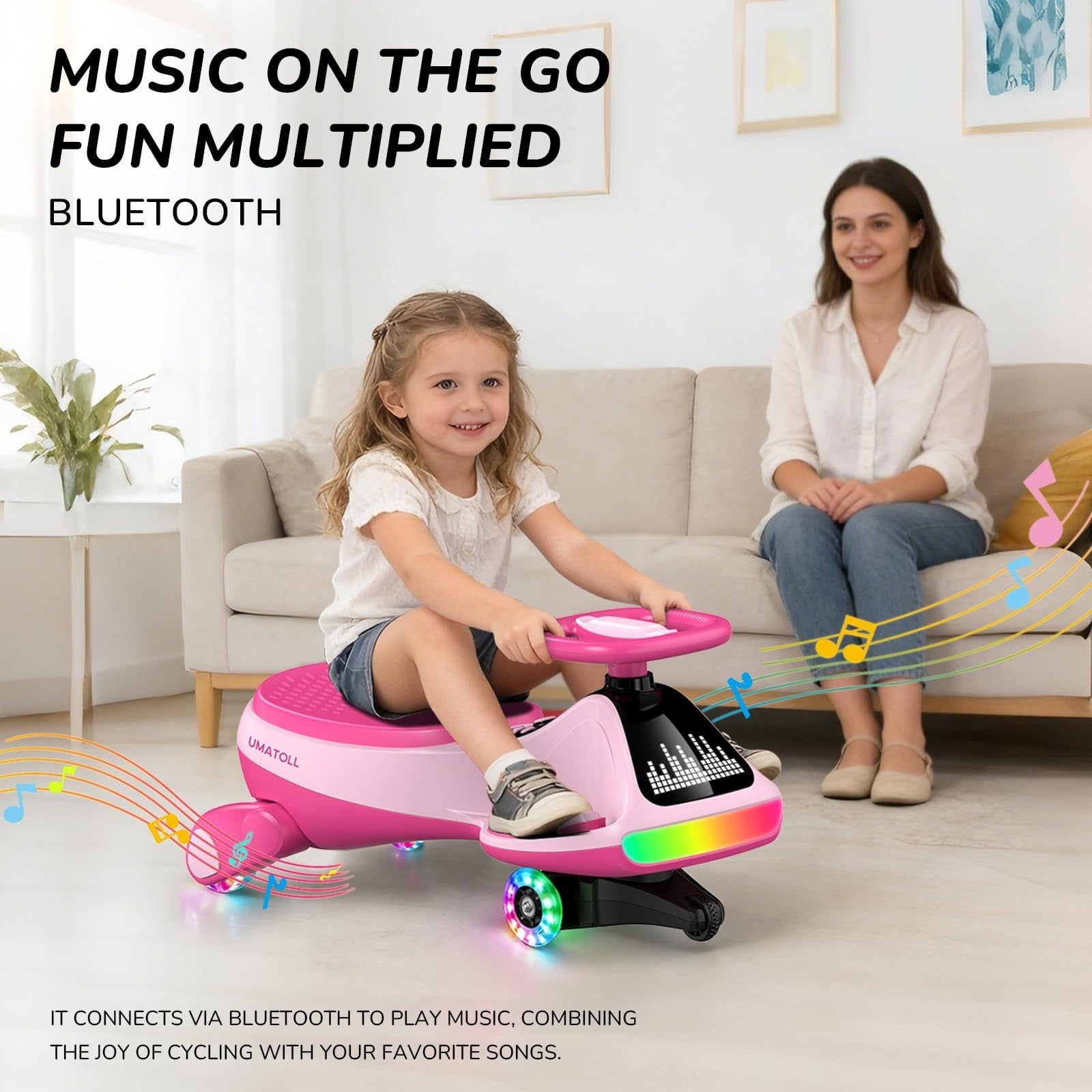 12V Electric Wiggle Car for Kids - Fun Ride-On Toy, Birthday Gift for Ages 3+3