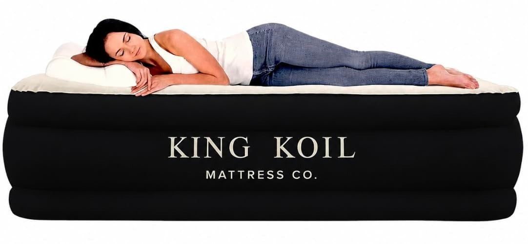 Twin Air Mattress with Built in Pump, Inflatable Bed, Waterproof Top, 300lb Capa1