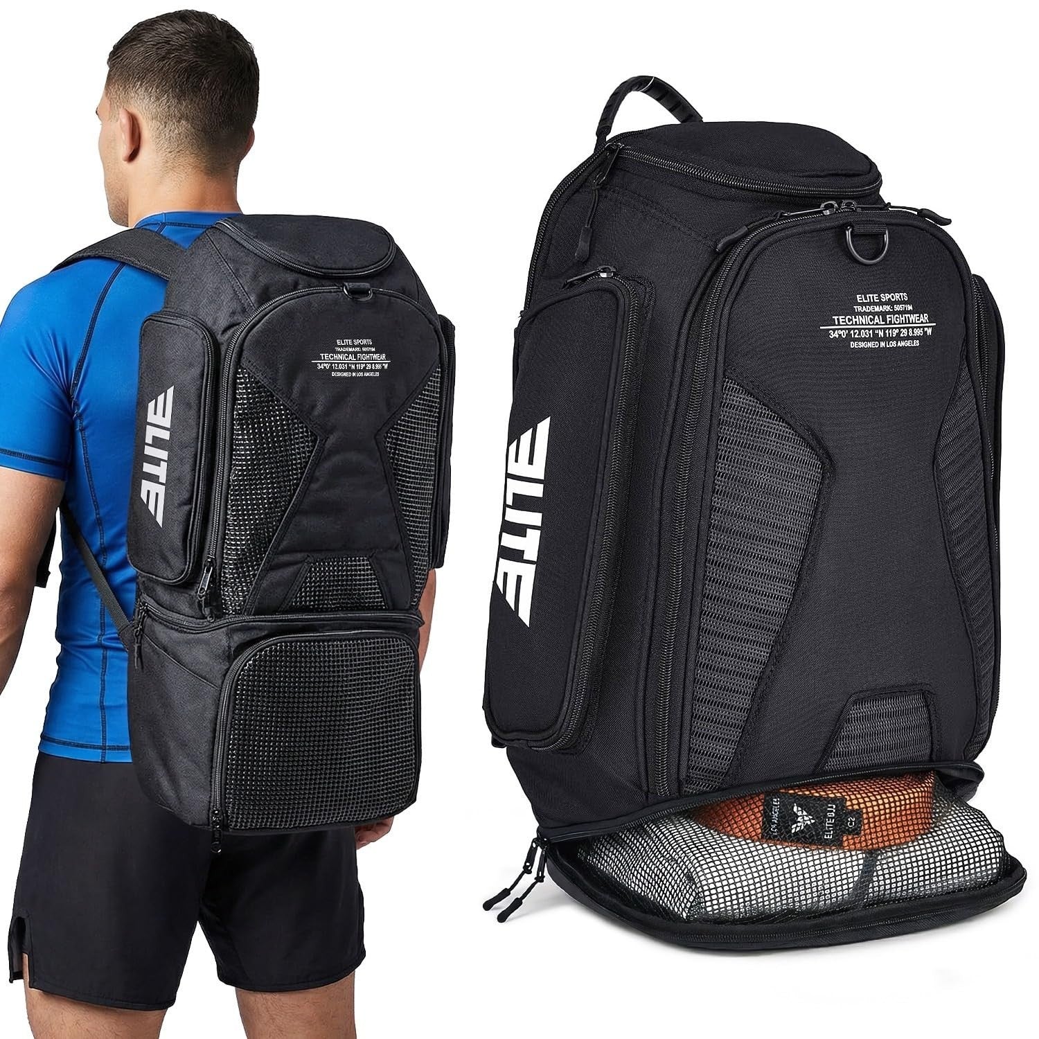 Expandable Gym Duffel Backpack for MMA, BJJ, Jiu Jitsu, Boxing Gear   Athletic B1
