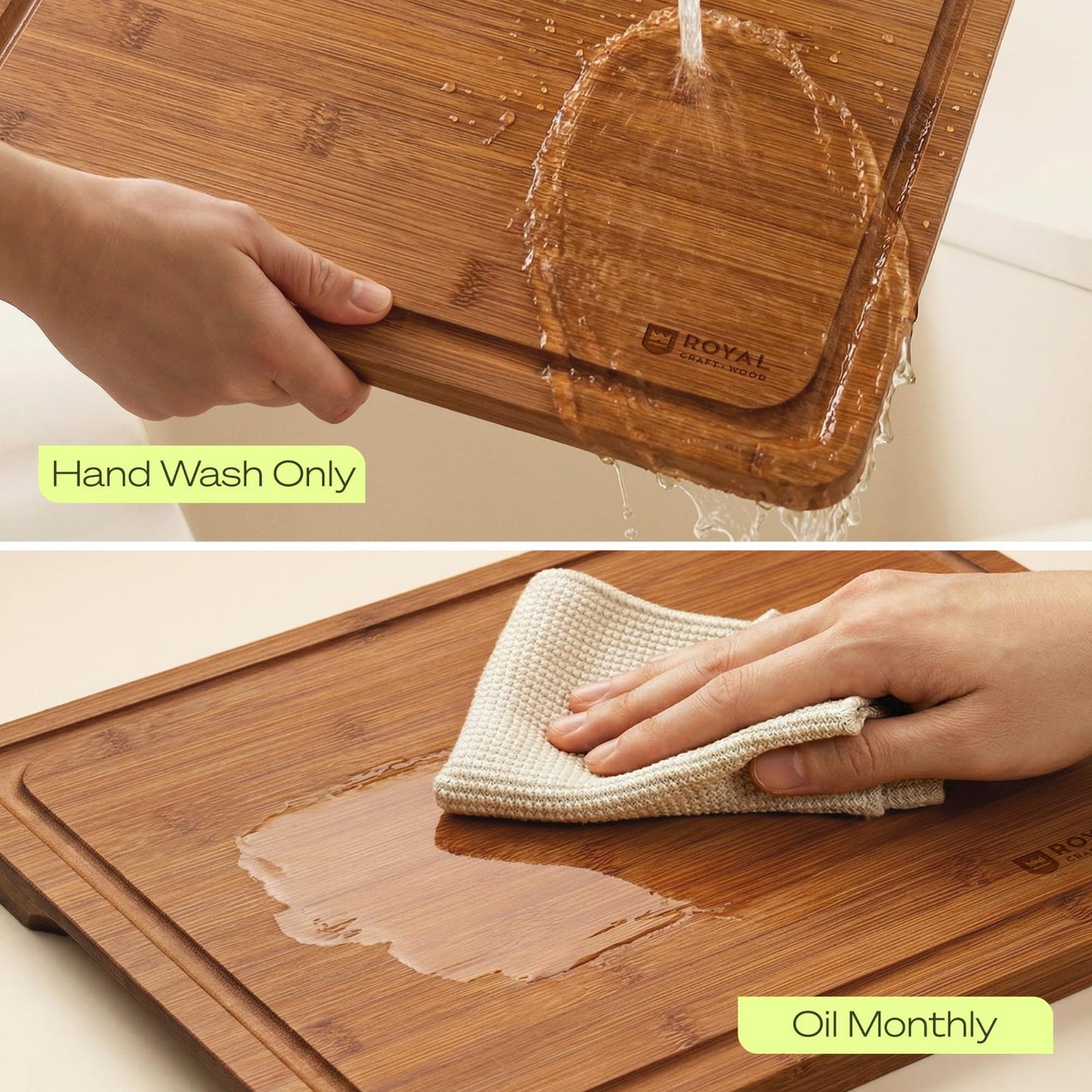 Wooden Cutting Boards Set   Bamboo Kitchen Prep & Serving Board with Juice Groov6