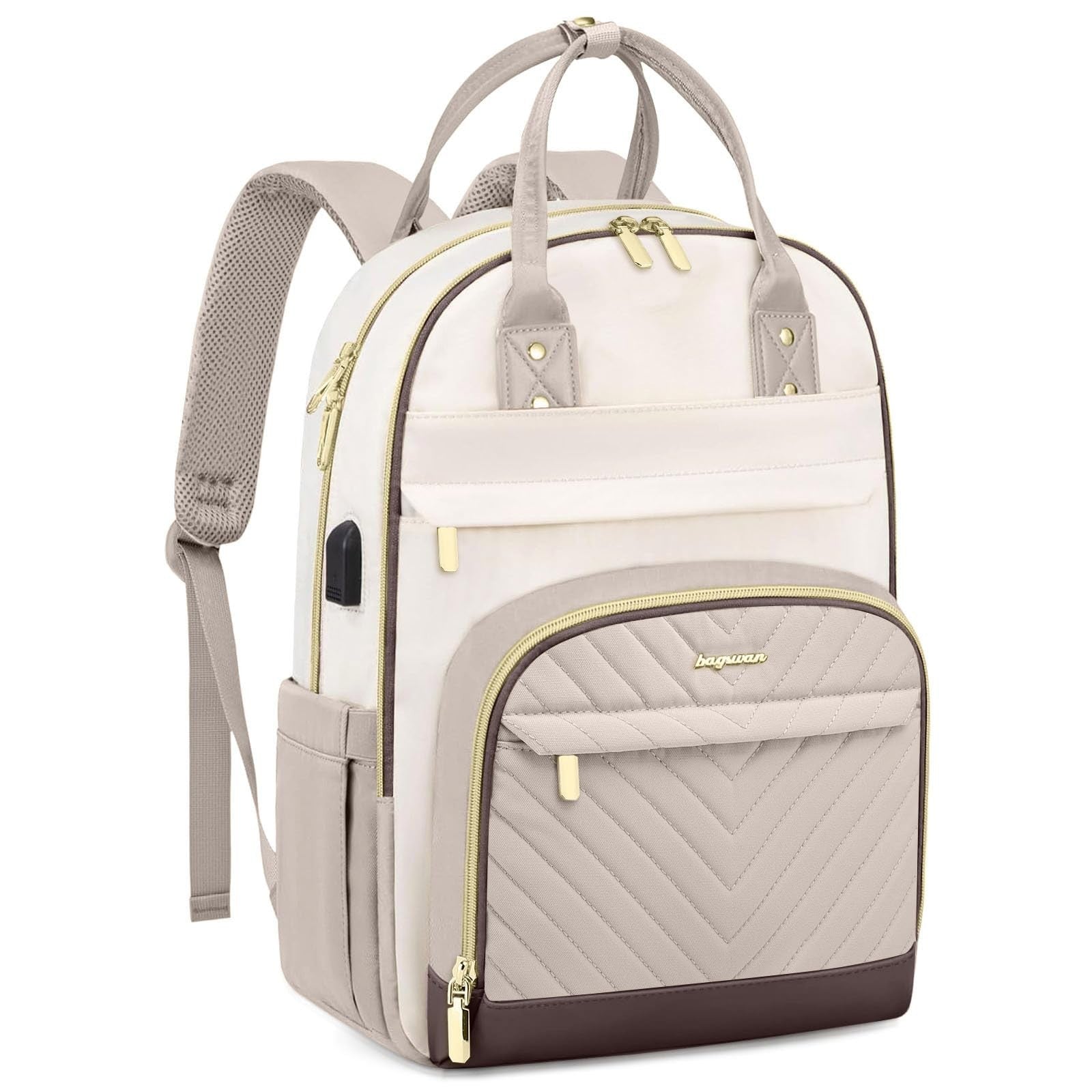 Stylish 15.6" Laptop Backpack for Women   Waterproof Travel Bag with USB Charger8