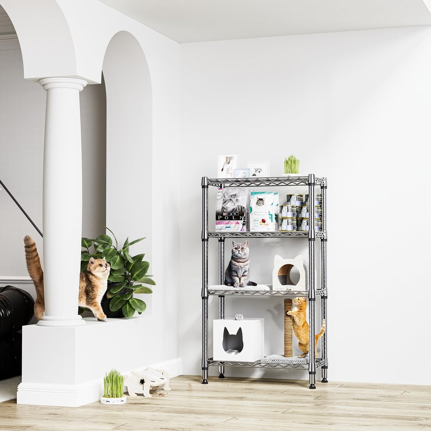 1000 lbs 4 Tier Metal Wire Storage Shelves   Garage, Kitchen, Bathroom Organizer3