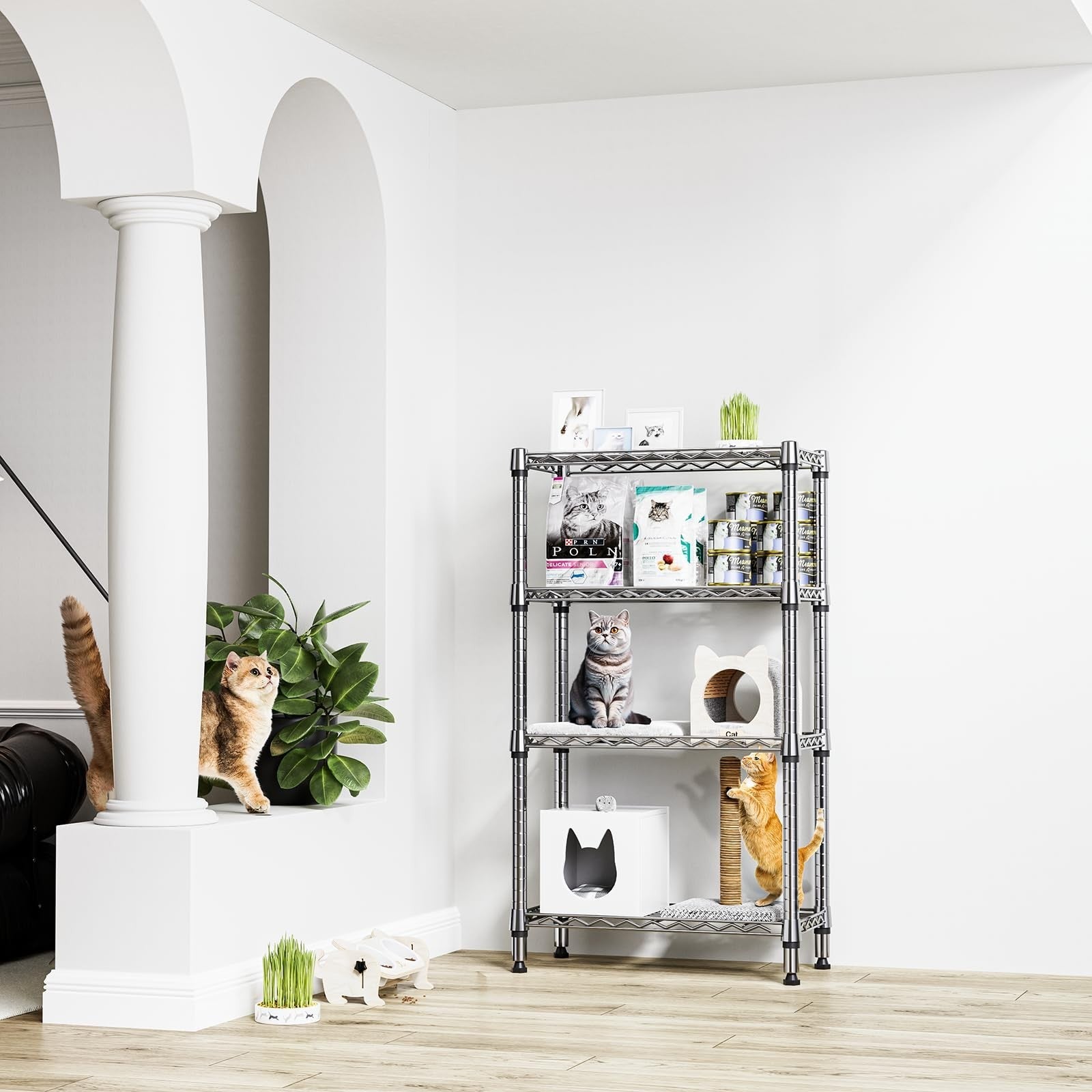 1000 lbs 4 Tier Metal Wire Storage Shelves   Garage, Kitchen, Bathroom Organizer3