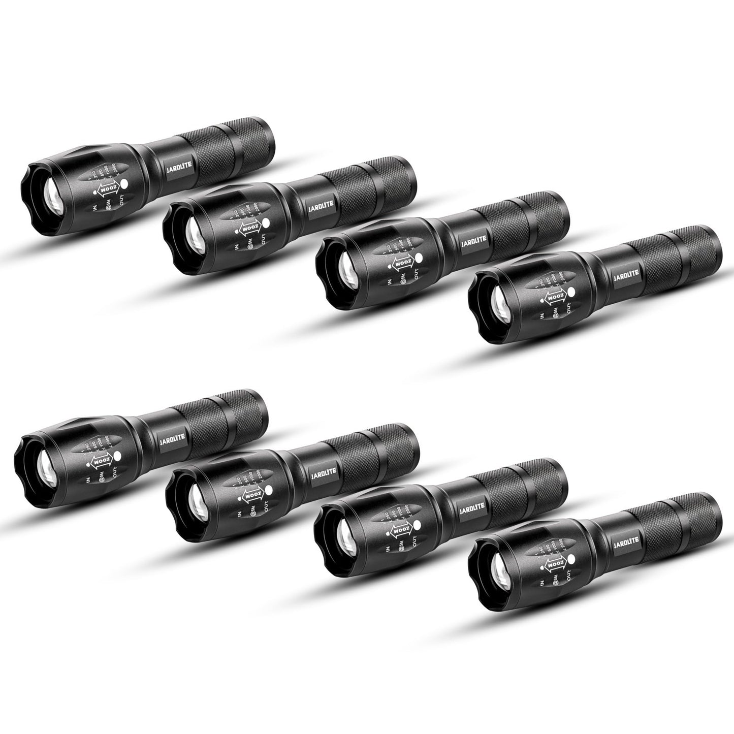 8 Pack LED Emergency Flashlights   Adjustable Focus, Water Resistant, 5 Modes, T1