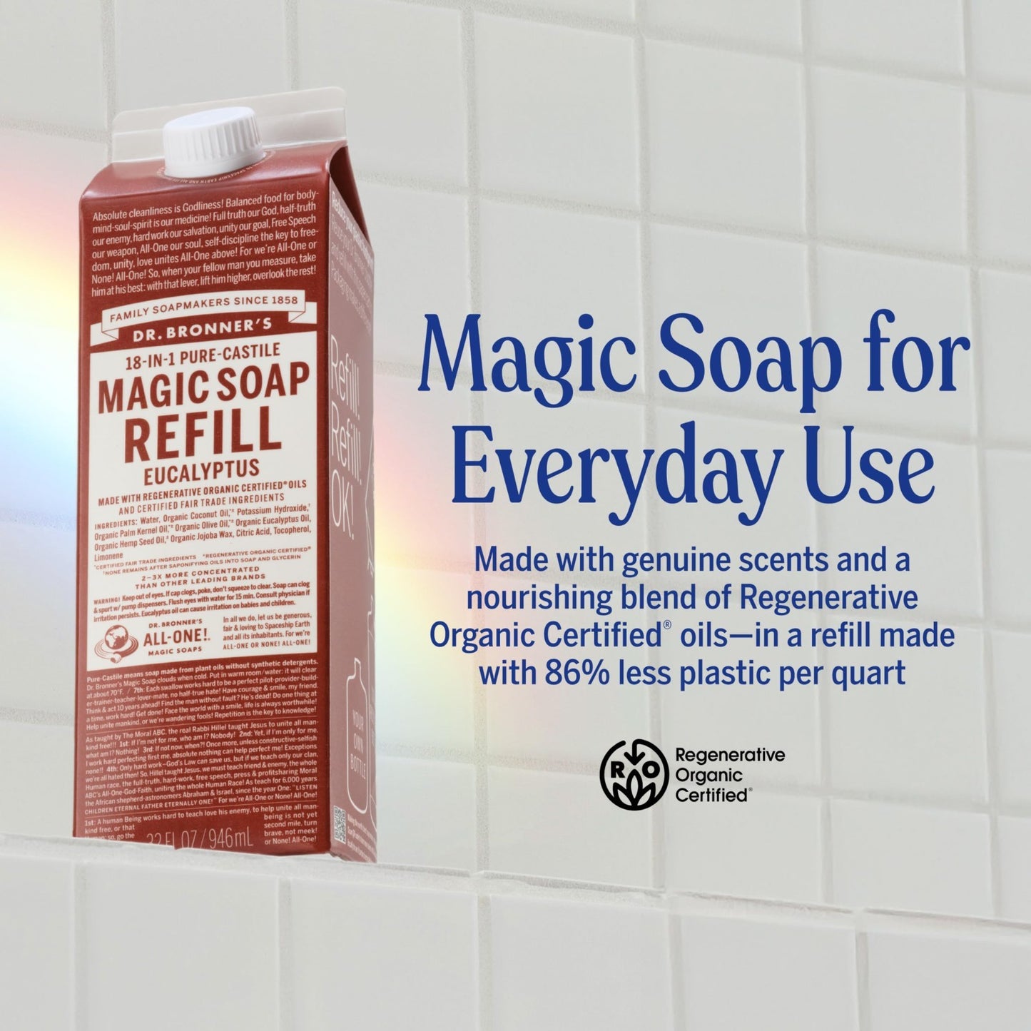 Pure Castile Liquid Soap Refill - Eucalyptus, 32oz - Organic, Vegan, Multi-Use f2