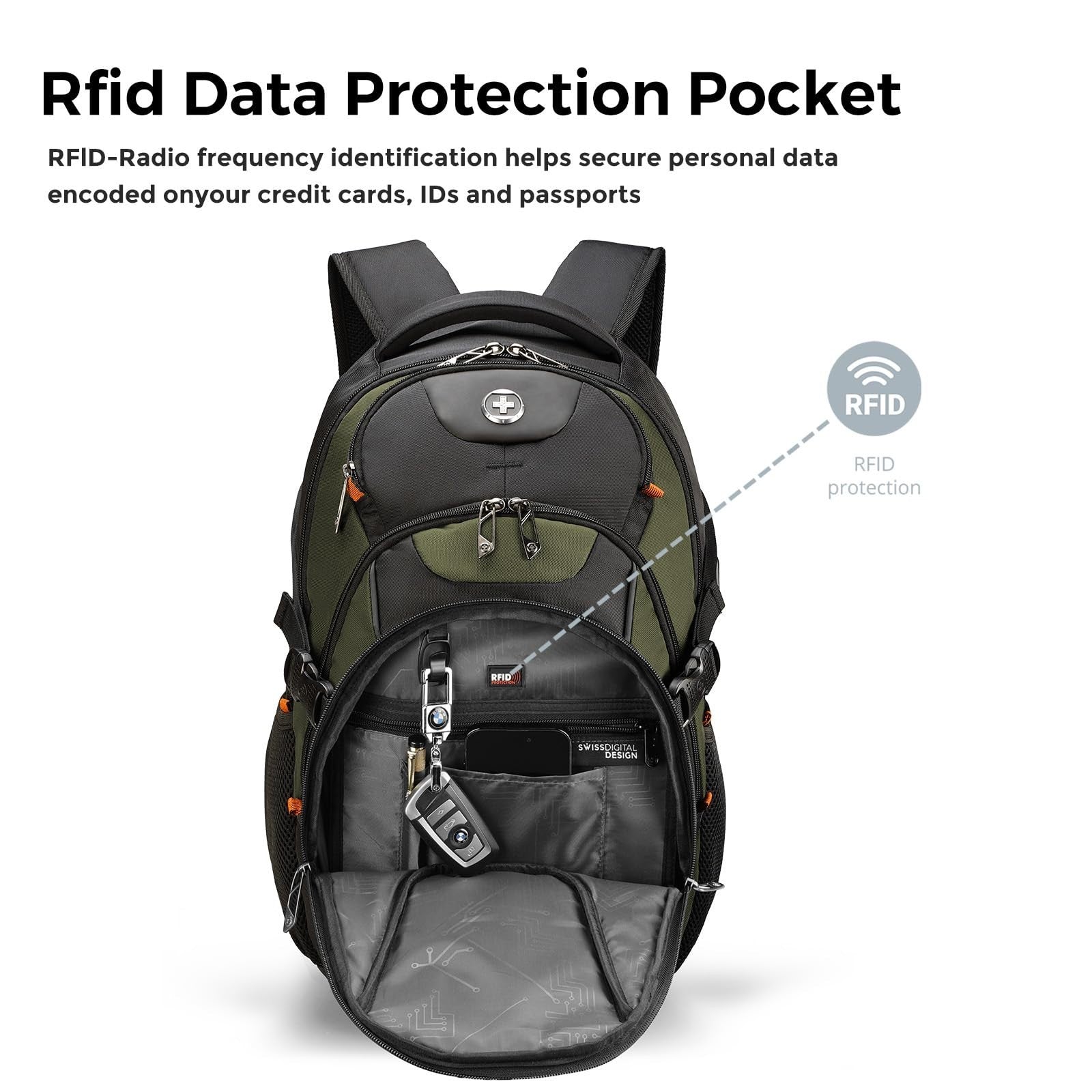 Travel Laptop Backpack with USB Charging Port, Fits 15.6" Computer, 31L College4