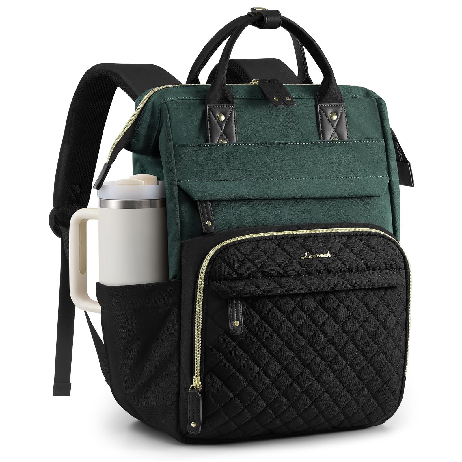 Quilted Laptop Backpack for Women   Stylish Work Bag, Teacher & Nurse Purse1