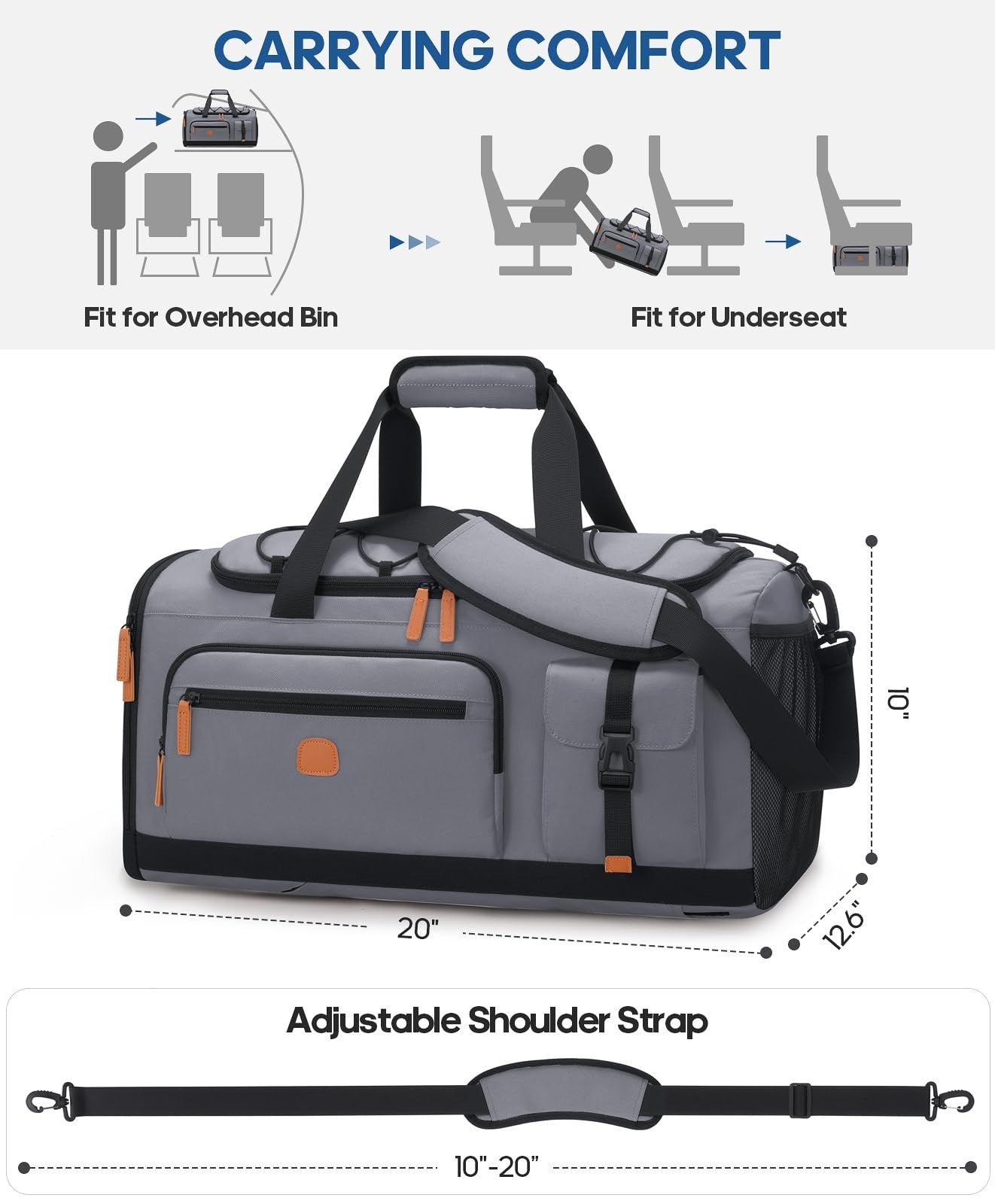 Versatile 3-in-1 Gym Bag with Shoe & Laptop Compartment - Anti-Theft Duffle Back7