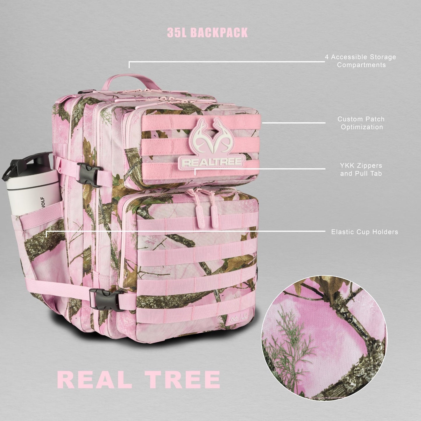 Durable 35L Waterproof Gym Backpack   1000D Oxford, MOLLE Webbing, Laptop Pocket2