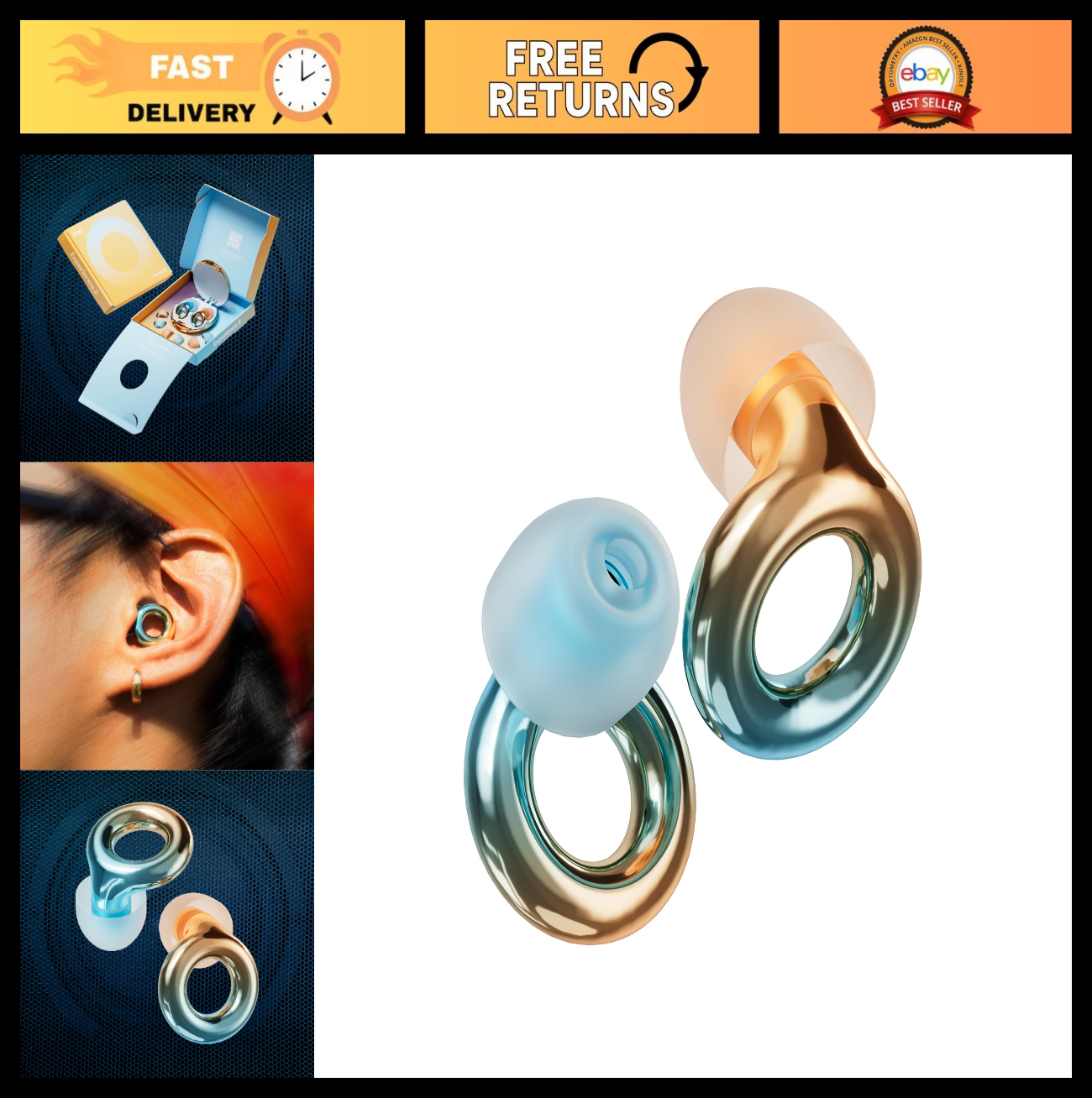 High Fidelity Ear Plugs for Concerts & Festivals | 17dB Noise Reduction, Stylish0