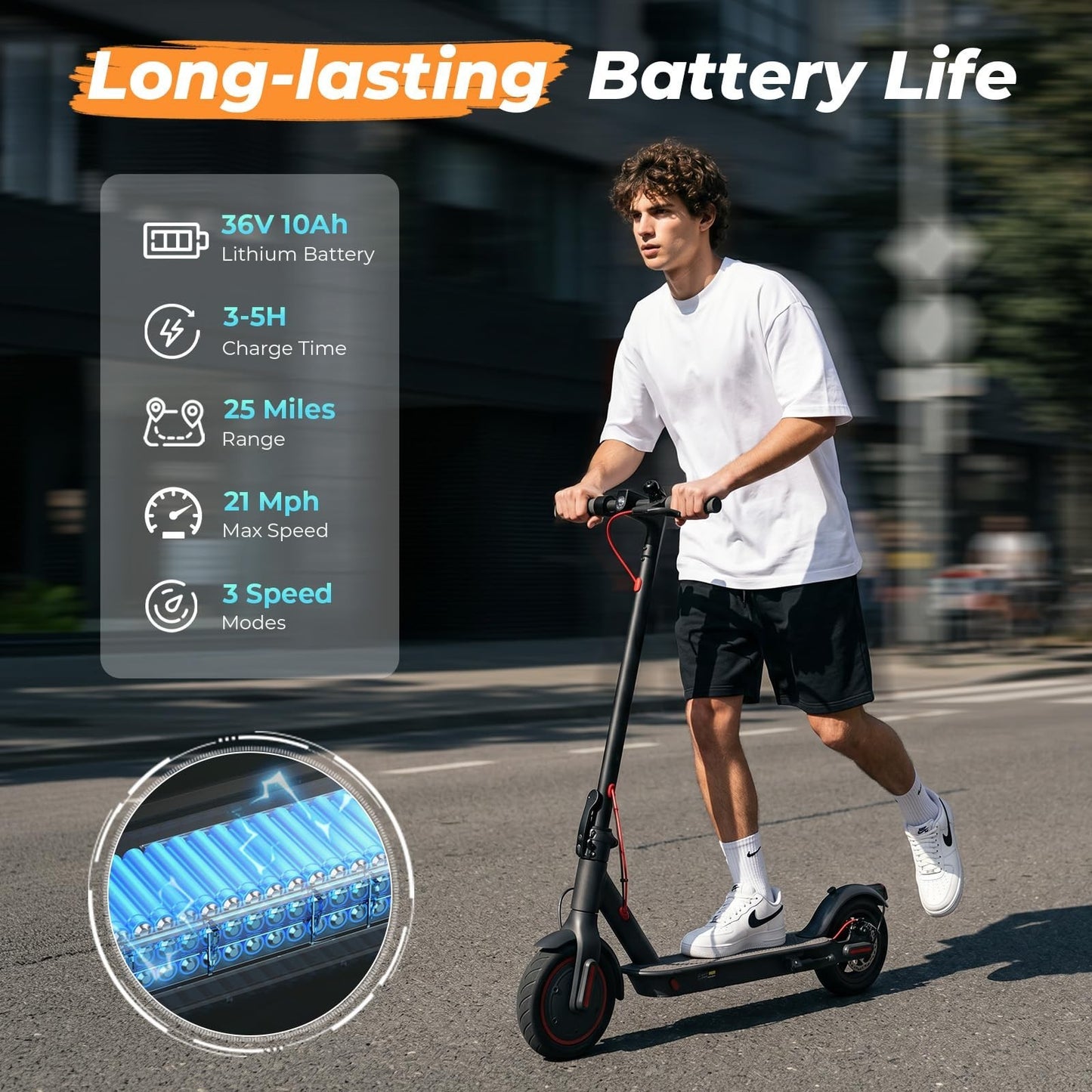 High-Power Electric Scooter for Adults & Teens, 1200W/1000W/500W Motor, 10"/8.5"3