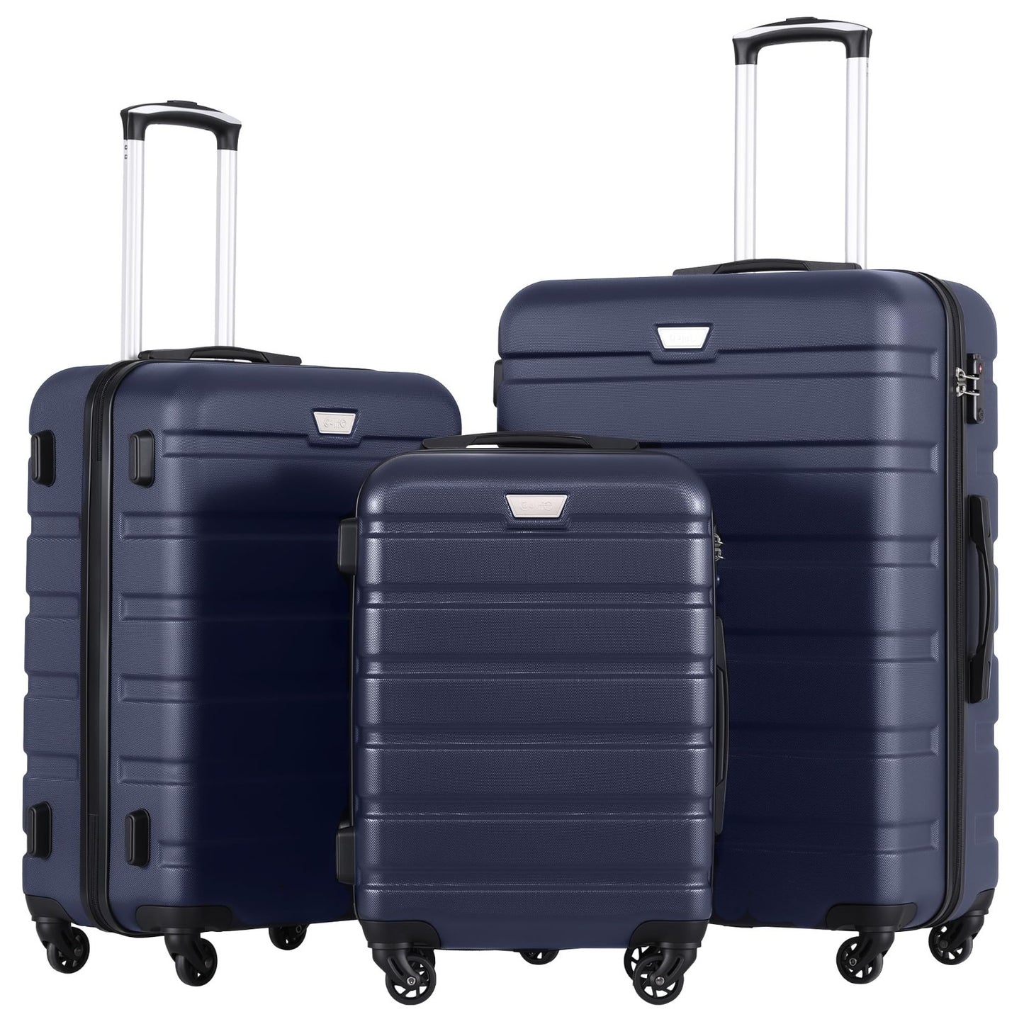 Lightweight Durable Hardshell Luggage Set, 3-Piece Suitcase with 360° Spinner Wh1