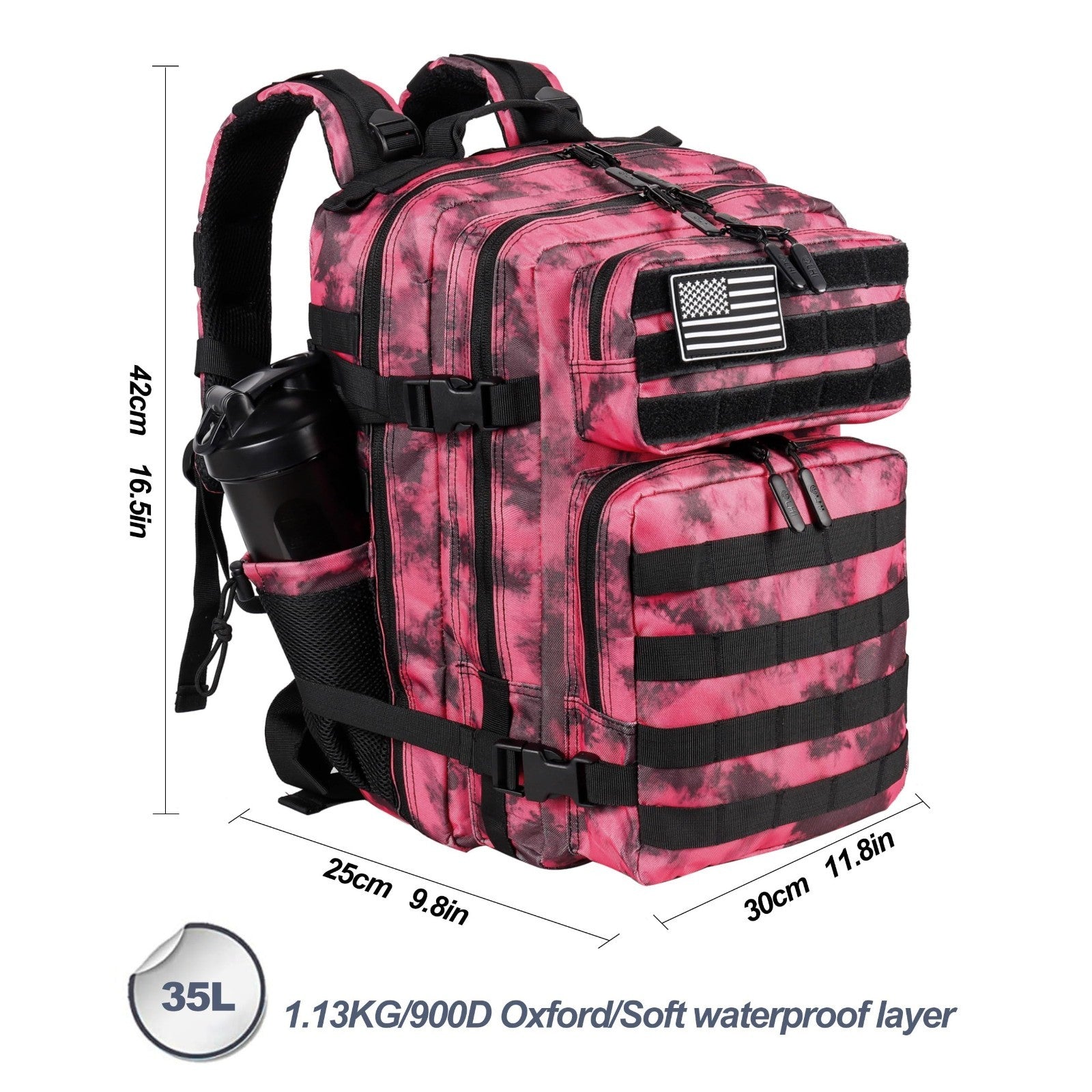 Tactical Military Backpack 25L/35L Army Assault Pack Rucksack with Bottle Holder1
