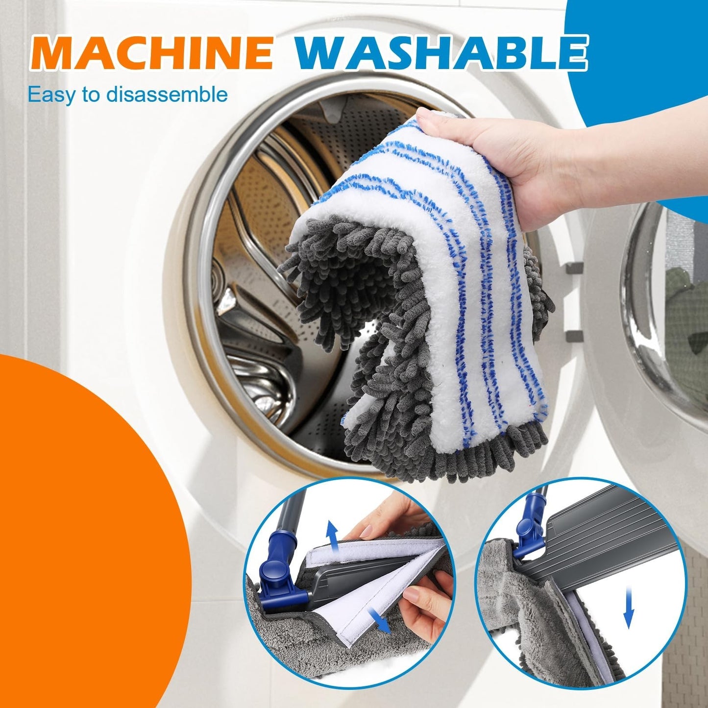 Adjustable Microfiber Mop - Wet Dry Dust Mop with Flip Design for Easy Cleaning6
