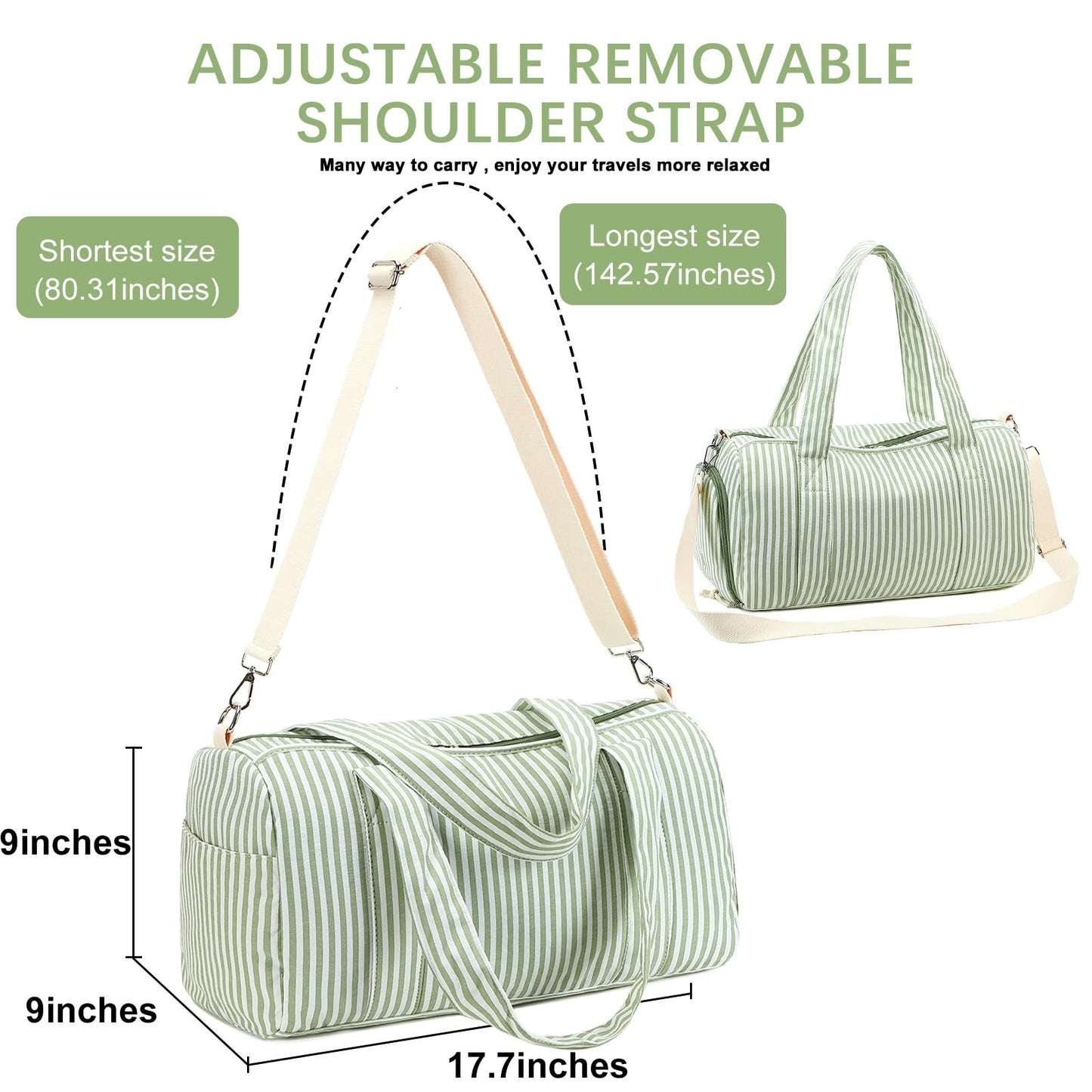 Cute Girls Duffle Bag with Shoes Compartment & Wet Separation - Waterproof Gym &6