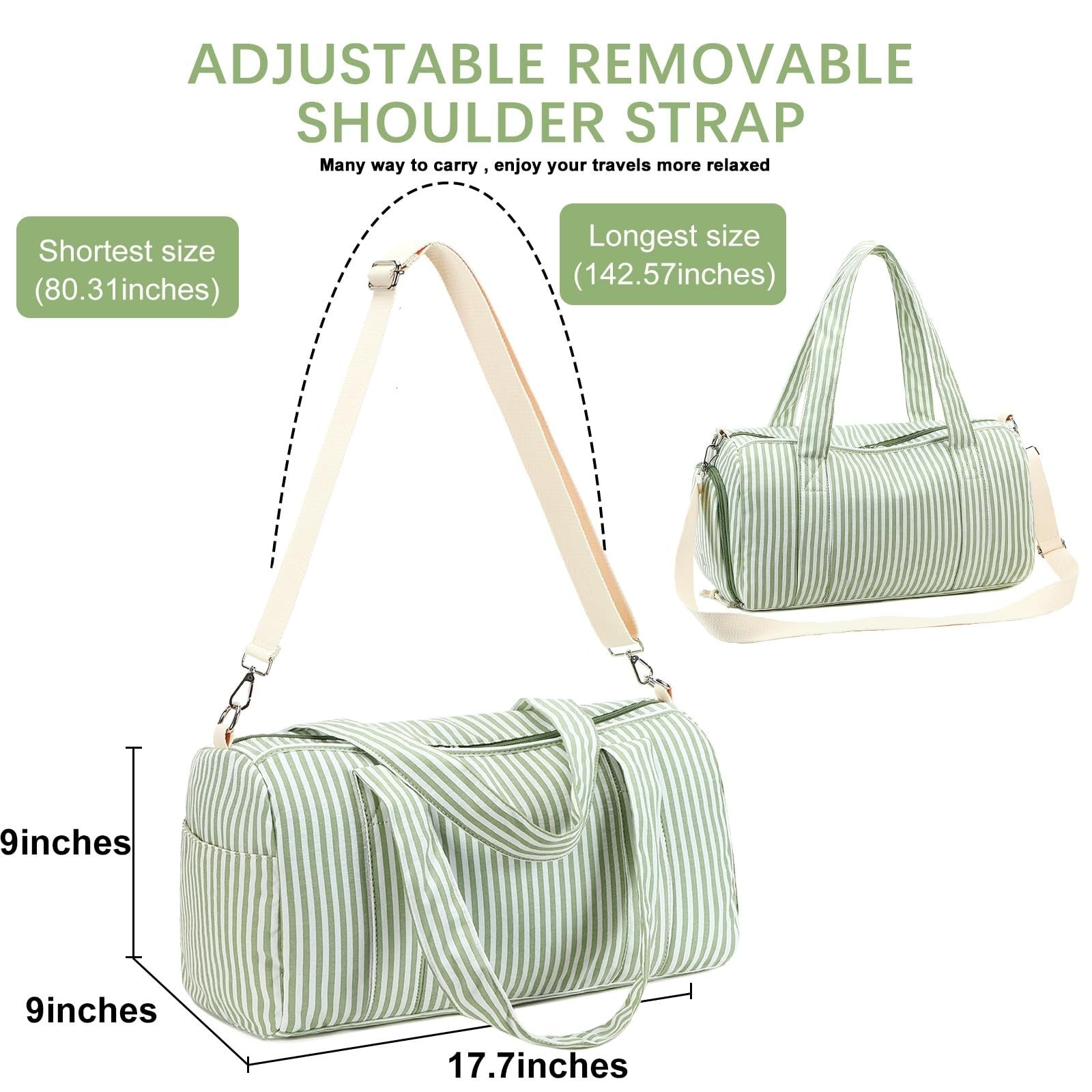 Cute Girls Duffle Bag with Shoes Compartment & Wet Separation - Waterproof Gym &6