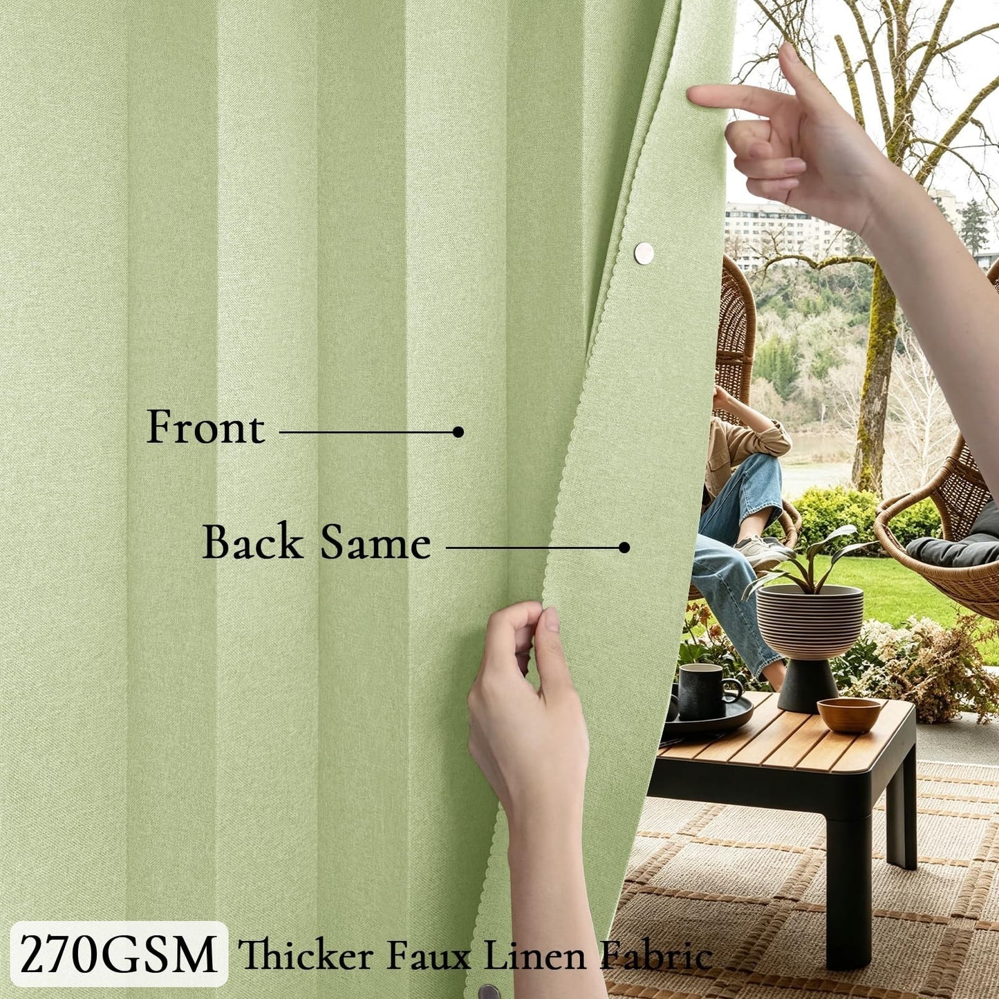 100% Blackout Magnetic Door Curtain for Closet, Kitchen, Laundry, 1 Panel, W45 x4