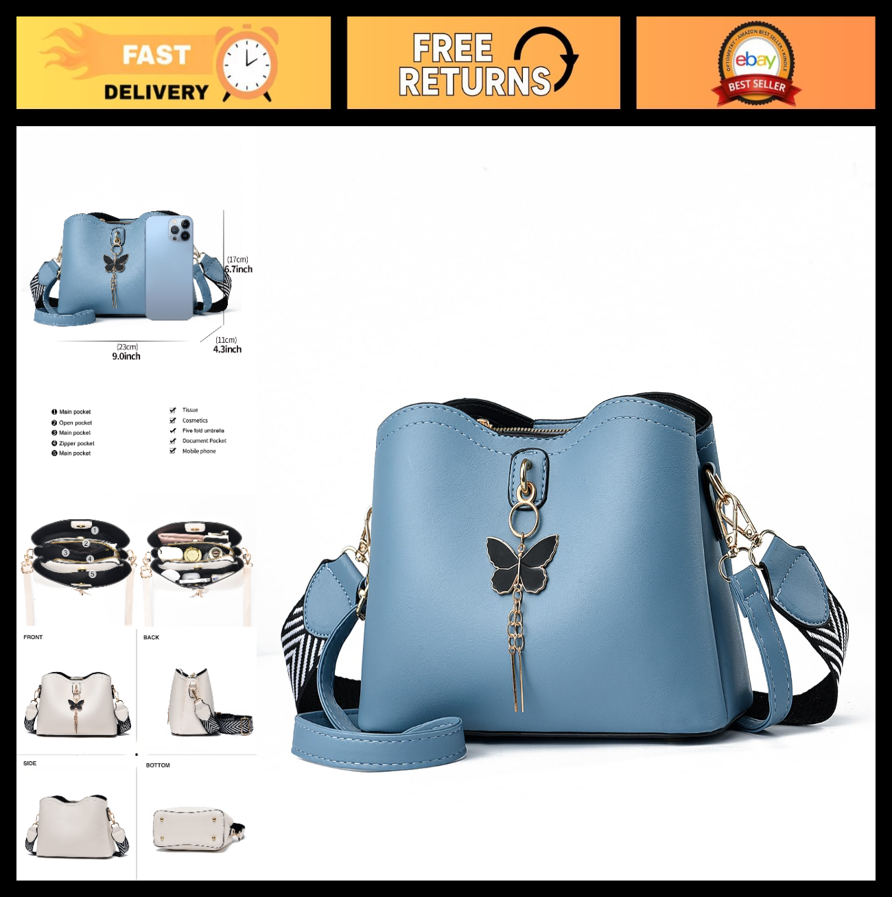 Stylish Lightweight Crossbody Bag for Women & Teens - Fashionable Handbag Purse0