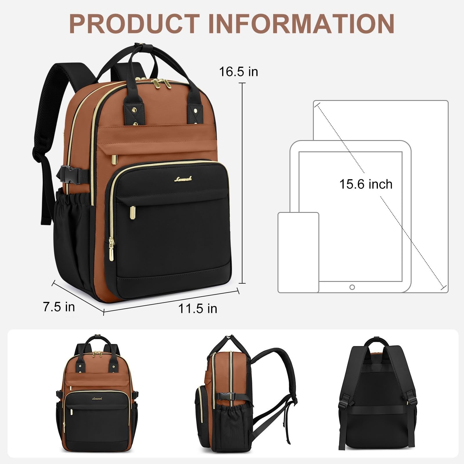Stylish Women’s Laptop Backpack 15.6"   Waterproof, Anti Theft, Large Capacity B3