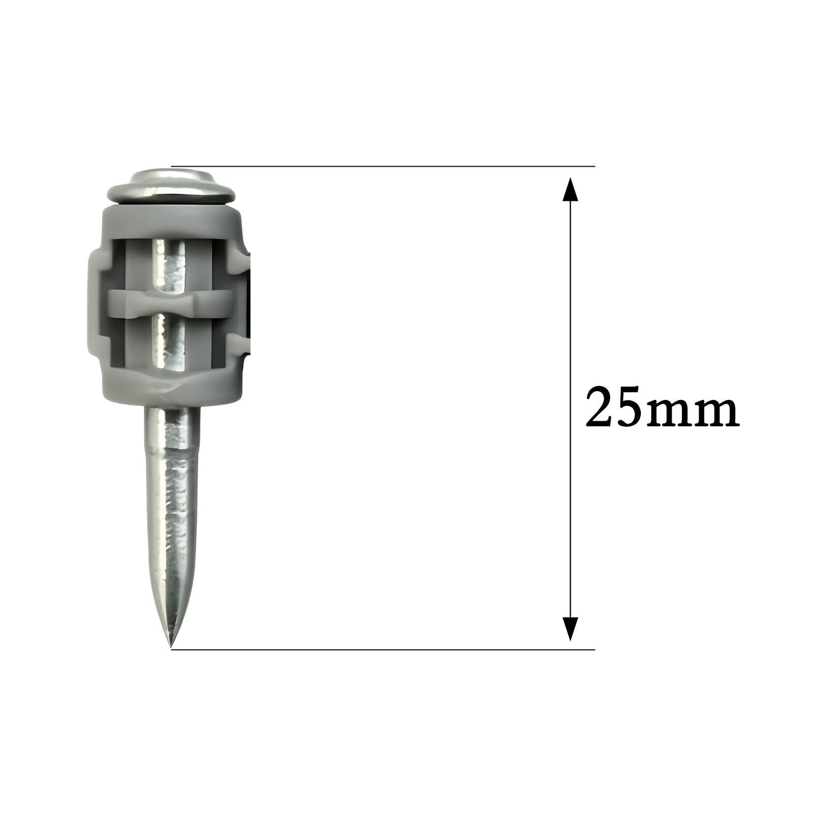 1" Collated Concrete Nails 1000pcs - Full Round Head Steel Pins for Drywall, Met1