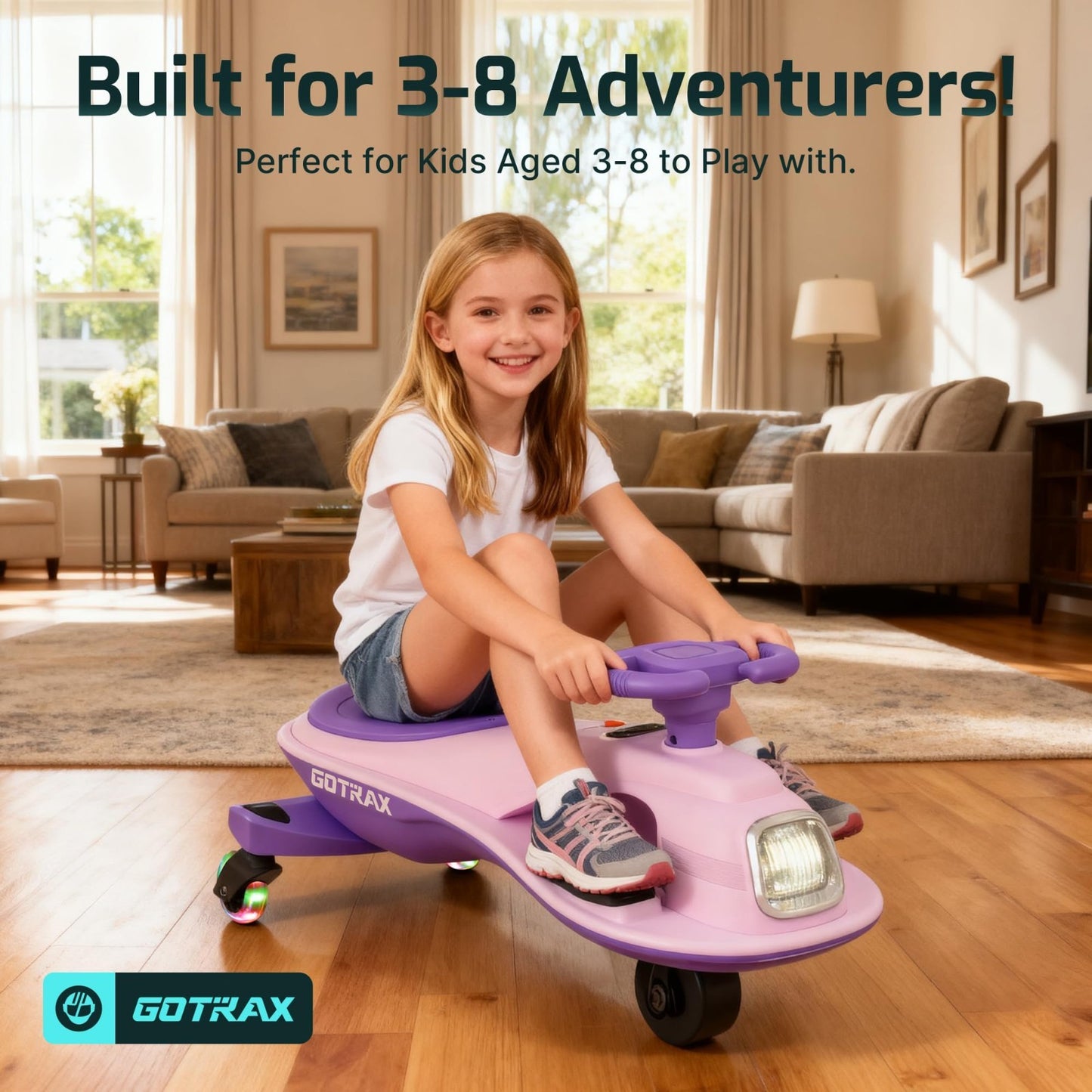 Electric Wiggle Car for Kids 3-8, 12V Battery, Bluetooth, 120 Min Ride Time5