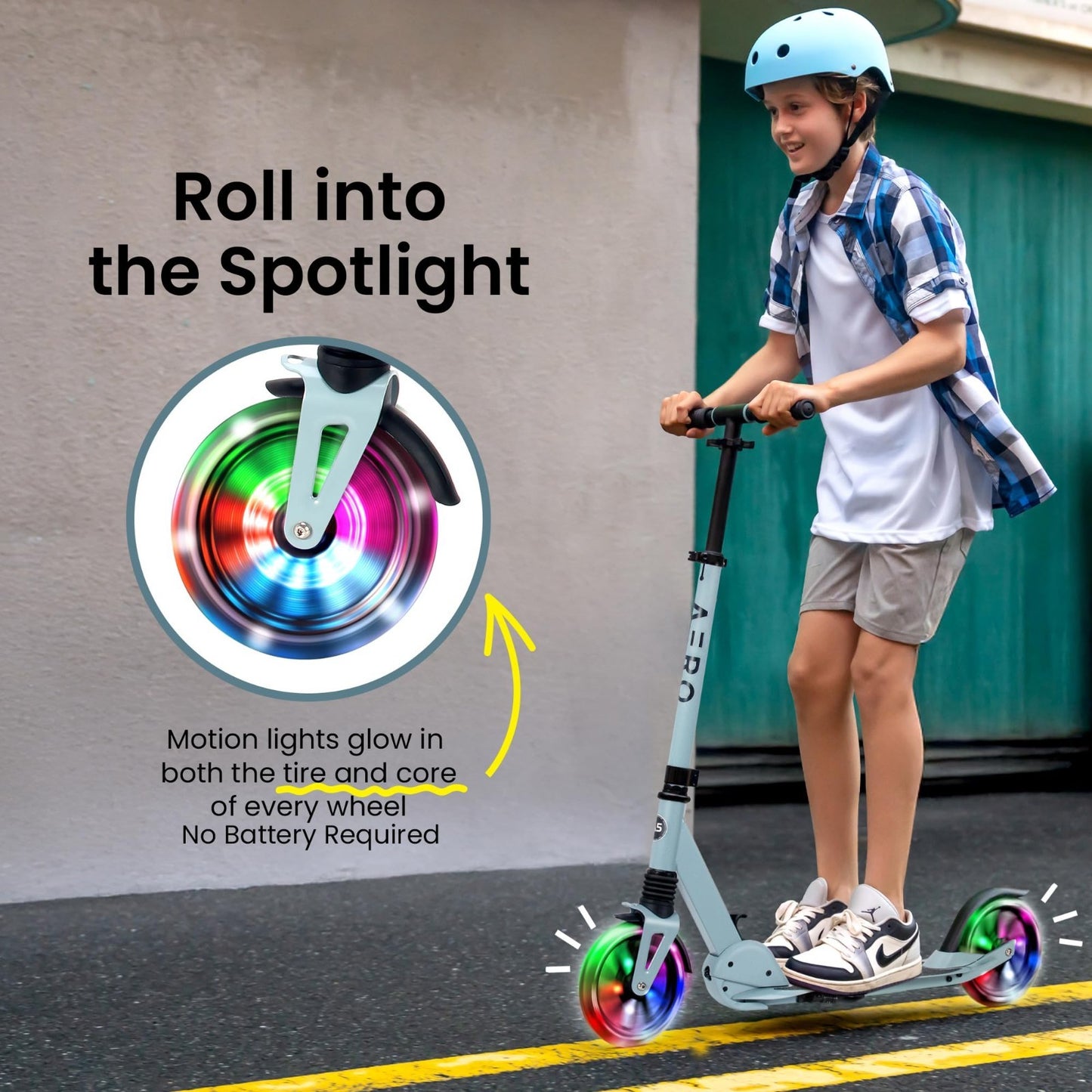Big Wheel Kick Scooter for Kids 6-12, Teens & Adults - Adjustable Height, Smooth2