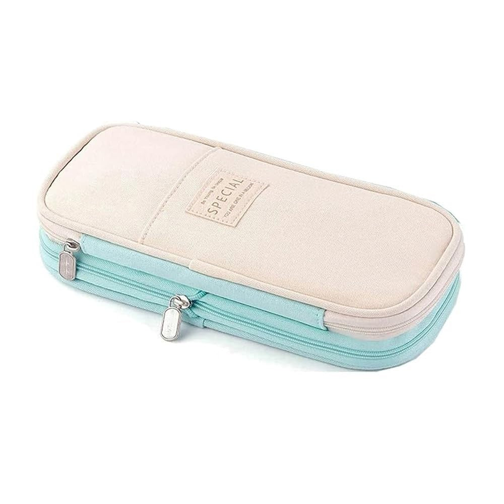 Large Storage Pencil Case Bag   Zippered Organizer Pouch for Office & Travel, Bi1