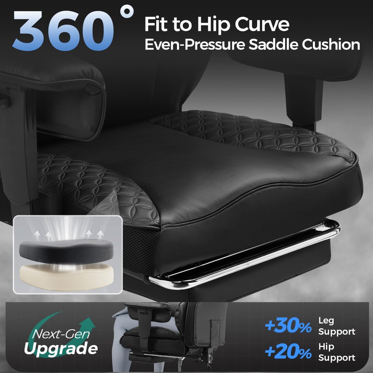 Big & Tall Gaming Chair 400lbs Heavy Duty Office Chair with Foot Rest, Ergonomic4