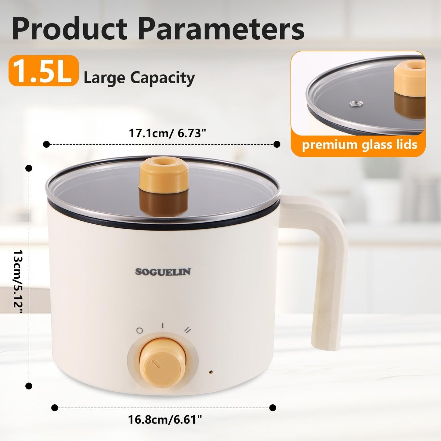 Electric Candle Wax Melter 1.5L with Stirring Spoon & Thermometer - DIY Pot for2