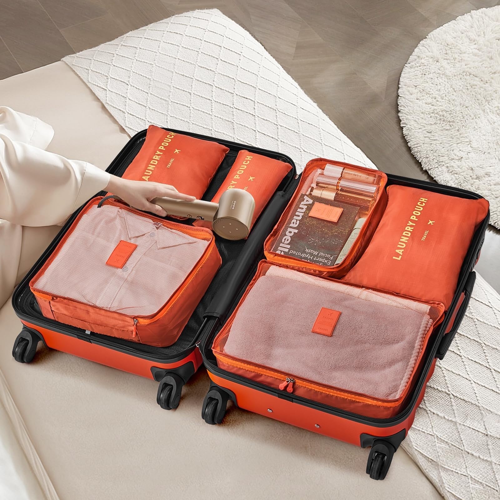 3 Piece Hardshell Luggage Set with Spinner Wheels & Lock - Travel Suitcases (20/2