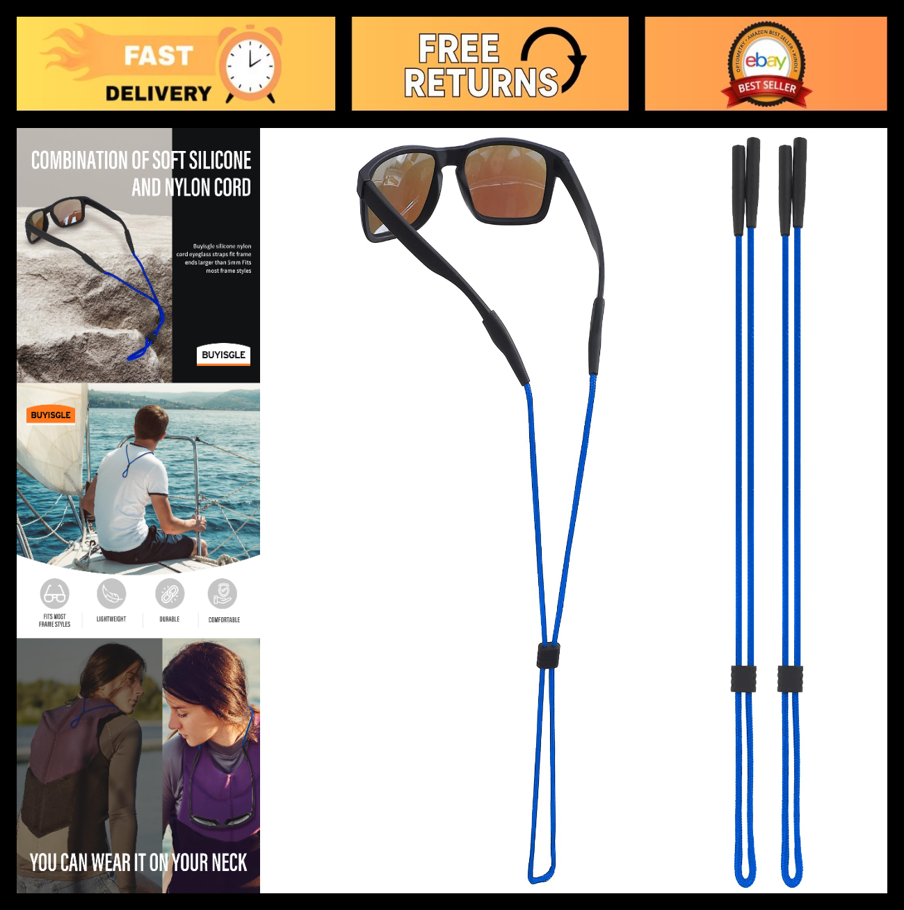Eyeglass Holder Strap - Sunglasses Cords for Men, Women & Kids - Neck Lanyard 20
