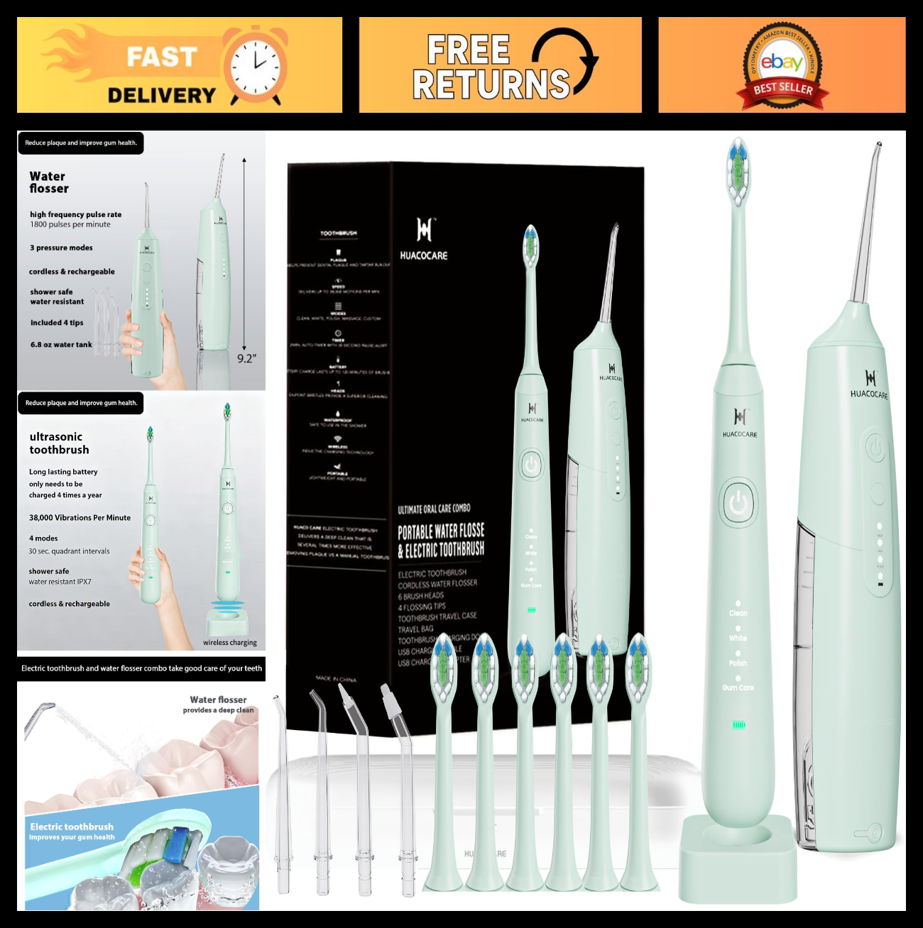 2 in 1 Dental Care Kit   Water Flosser & Electric Toothbrush Combo for Oral Hygi0
