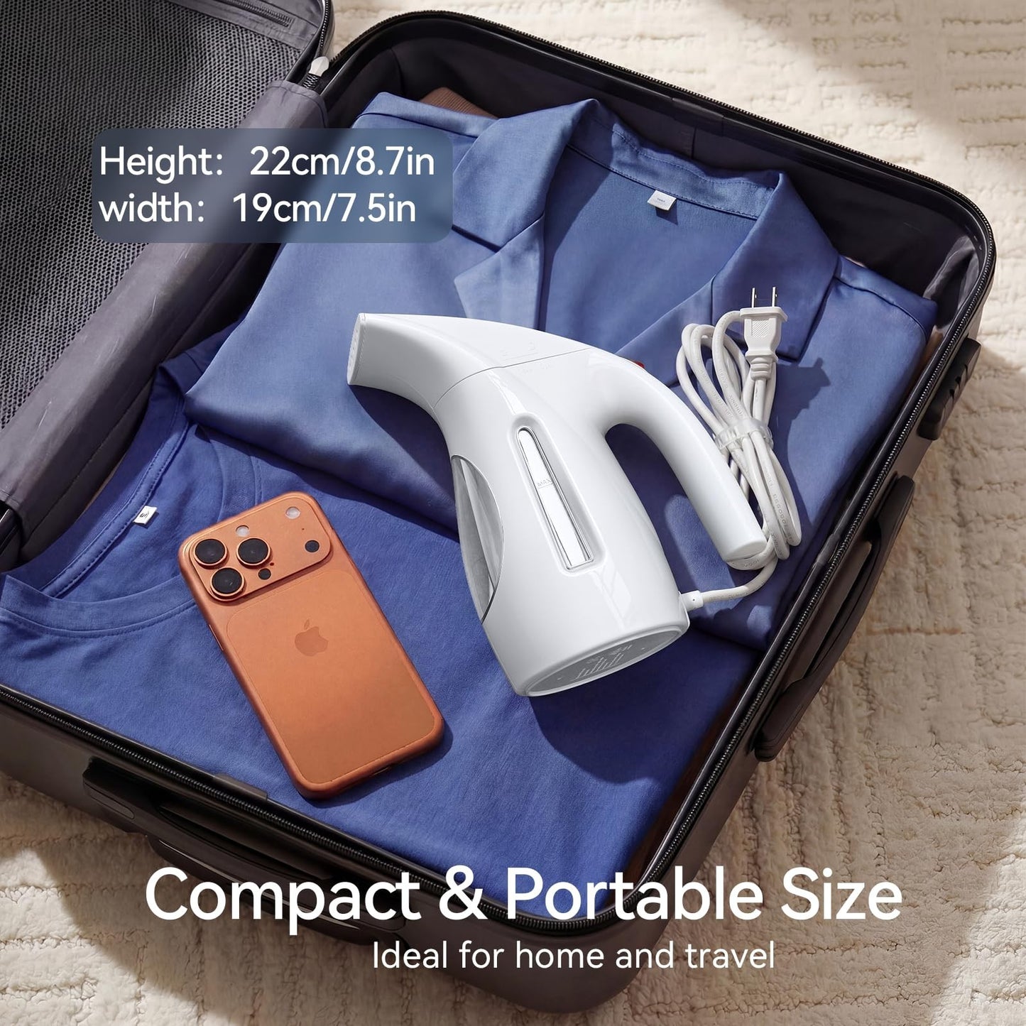 Portable Handheld Clothes Steamer, 1100W Fast Heat, 300ml Capacity, No Leak, Tra6