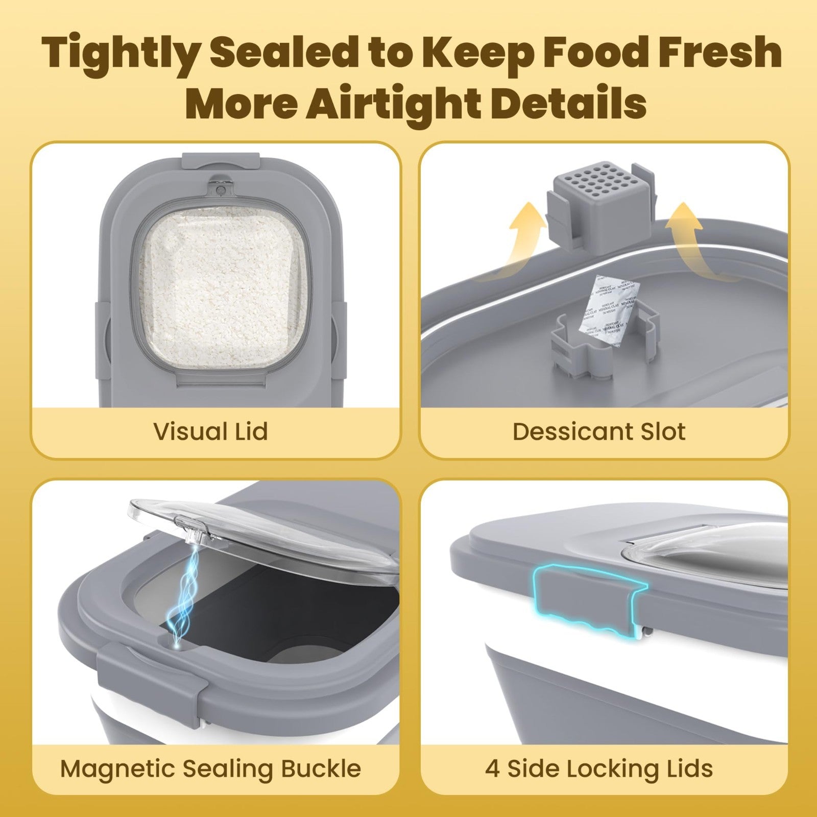 Collapsible Rice Container 20 30Lbs   Airtight Food Storage Solution, Space Savi3