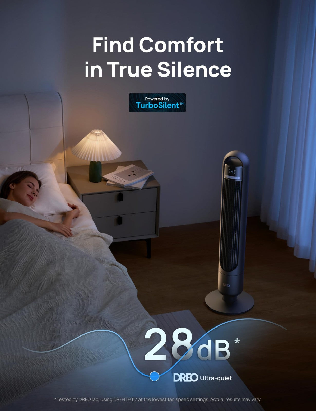 Quiet Oscillating Tower Fan   26ft/s Speed, 4 Speeds, 3 Modes, 8H Timer, Remote4